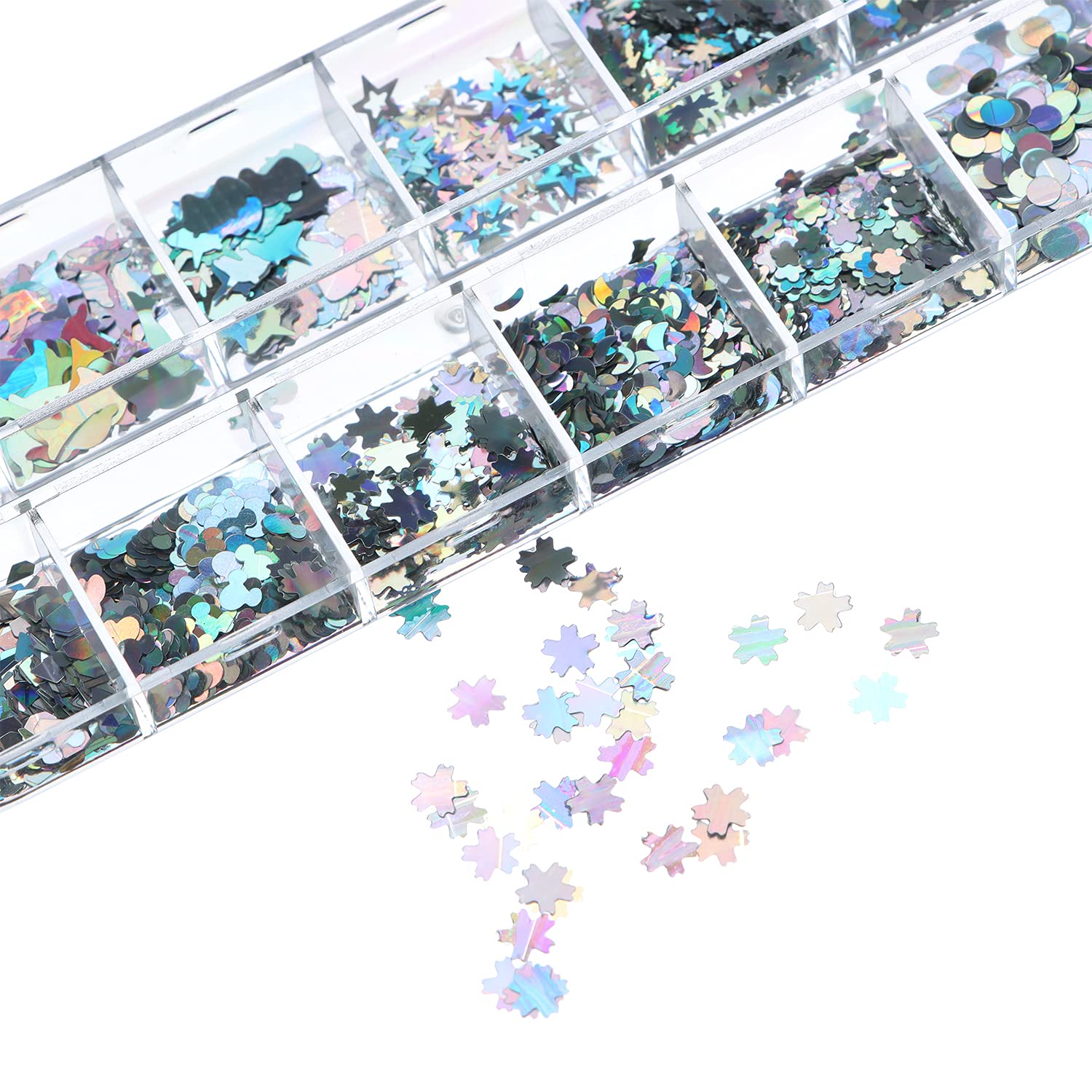Holographic Butterfly Nail Art Sequins - Sparkly Flakes & Glitter Stickers for Nail Decoration | DIY Manicure, Party & Festival Nail Designs