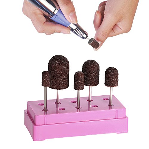 5Pcs Quartz Nail Drill Bits Set for Electric Manicure Machines - Professional Nail Art Sanding Bands & Grip Accessories - Perfect for Salon, Home Nail Care & DIY Manicures