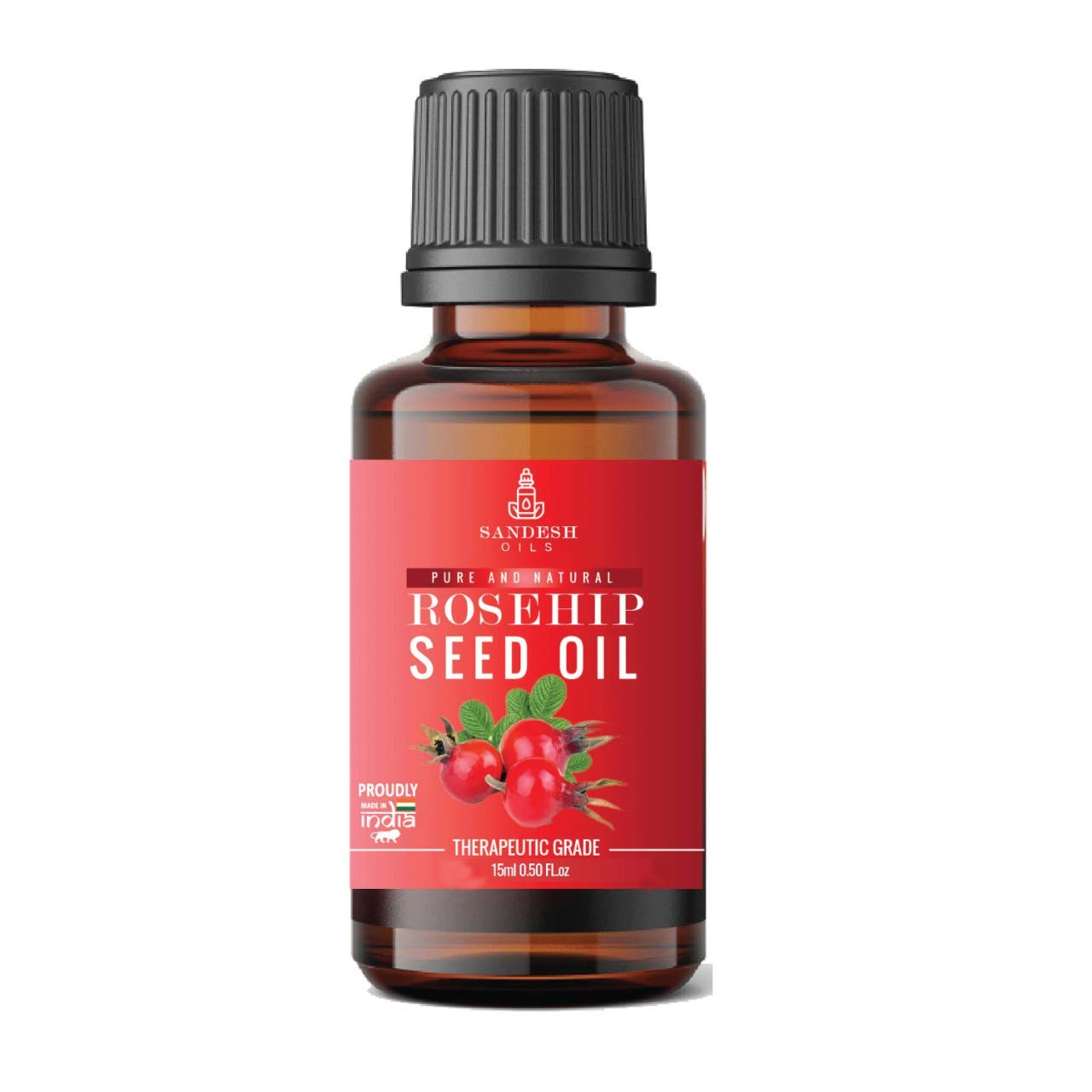 100% Pure Cold-Pressed Rosehip Seed Oil - Lightweight Non-Greasy Face Moisturizer for Dry Skin - Rich in Vitamins A, C & Antioxidants - Natural Hair & Body Treatment - 15ml Bottle - Perfect for Nighttime Skincare & Anti-Aging Routine