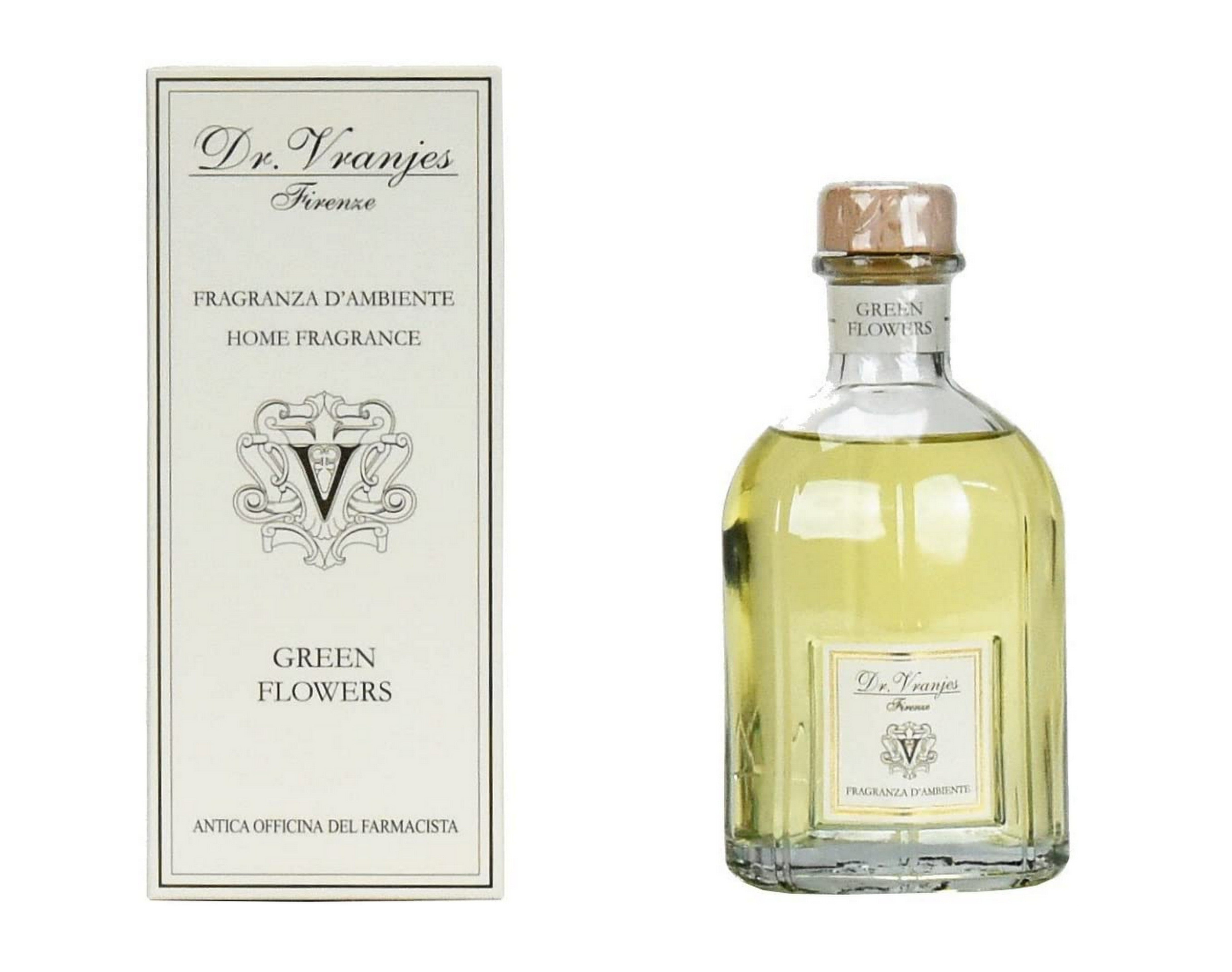 Dr. Vranjes Green Flowers Aromatherapy Diffuser 250ml - Premium Home Fragrance for Living Room, Bedroom & Office Relaxation
