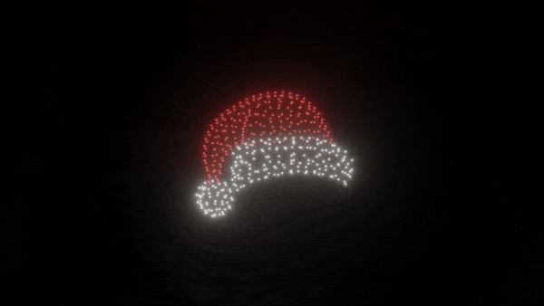 400 Drones Santa Hat Animation Light Show - Christmas Drone Display for Holiday Events, Parties & Festive Celebrations
