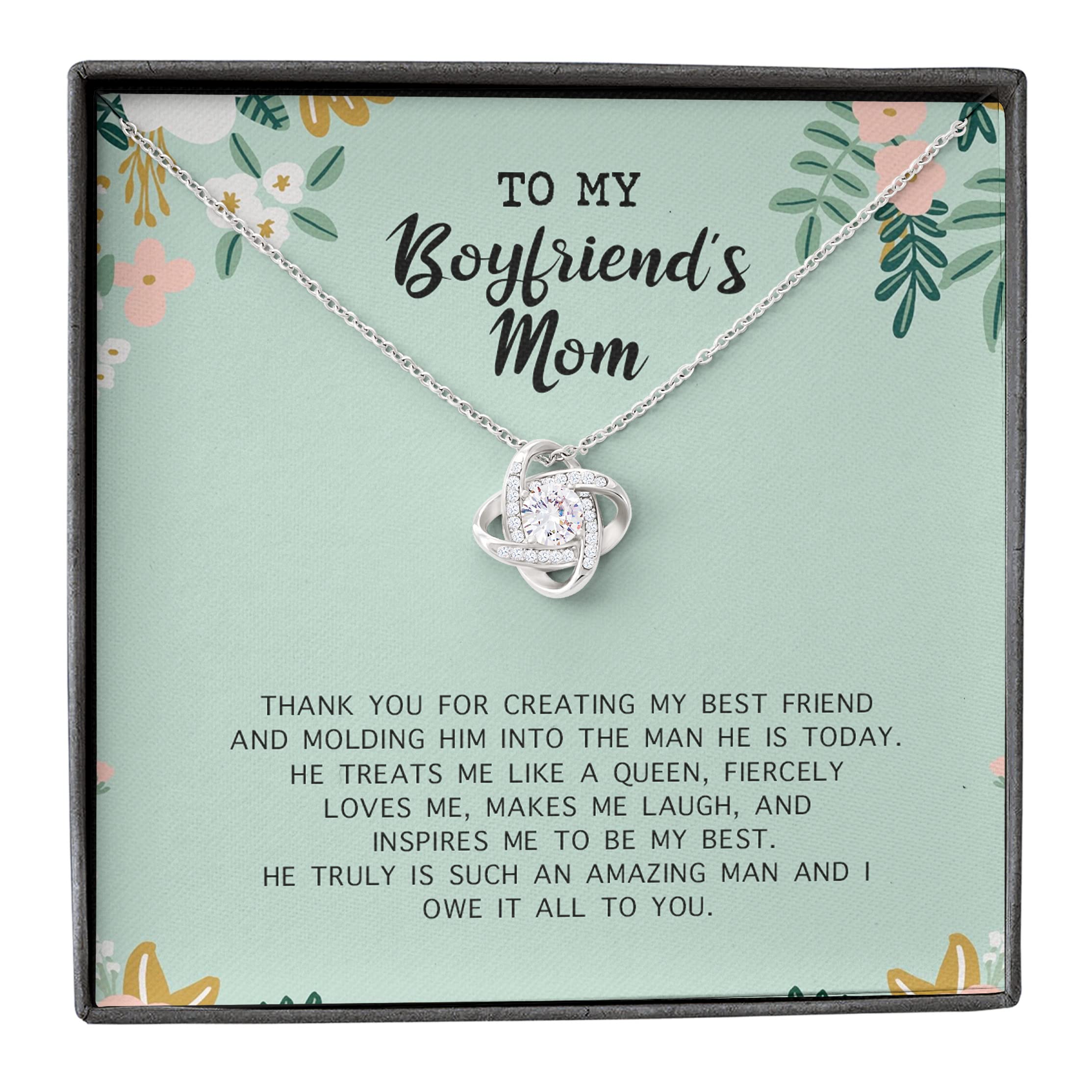 To My Boyfriend's Mom Necklace - Heartfelt Jewelry Gift for Mother-in-Law, Birthday, Christmas, Thanksgiving & Valentine's Day - Perfect for Special Occasions & Family Bonding