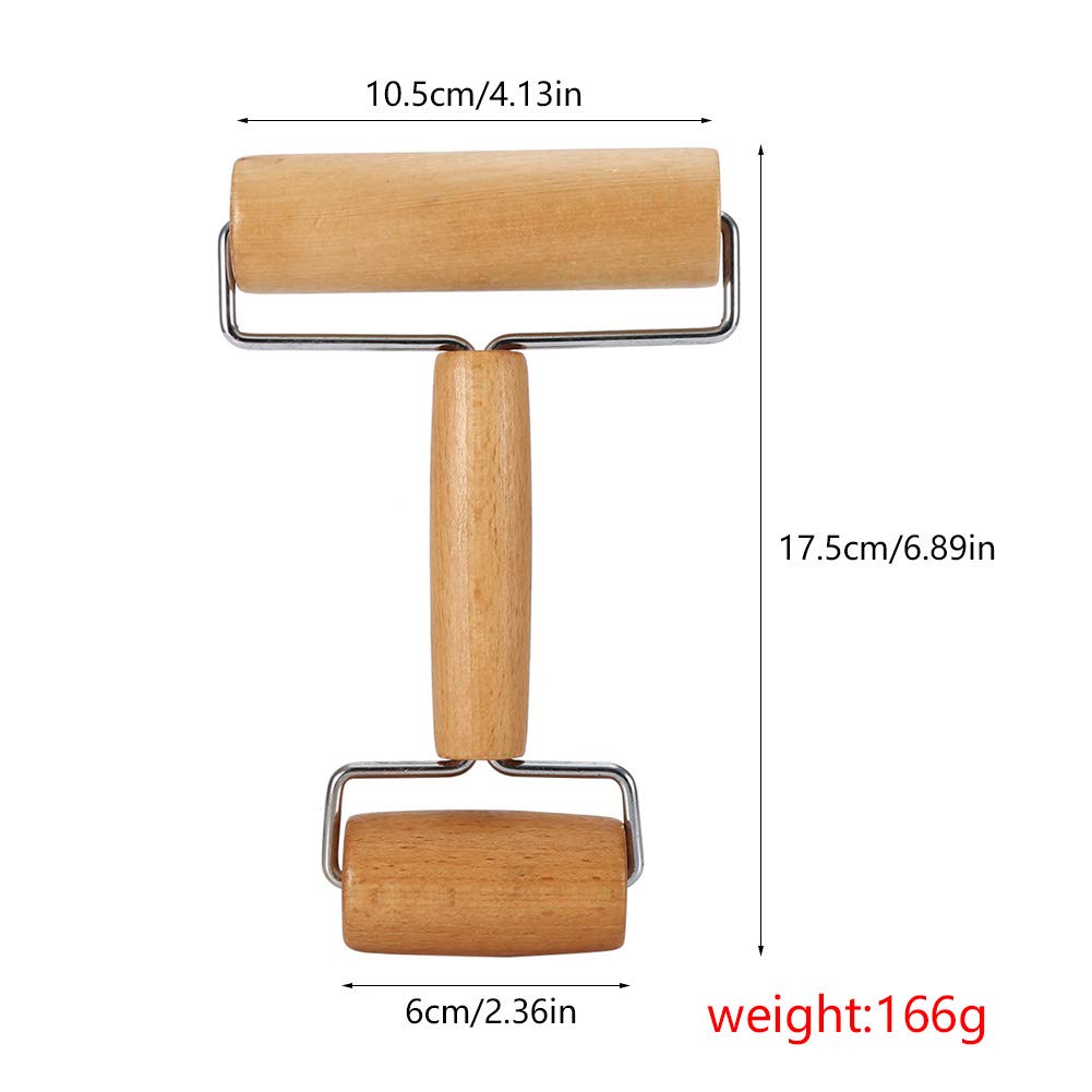 Non-Stick Wooden Pizza Dough Roller - Pastry Rolling Pin for Pizza, Tortilla, Cookies & Clay - Mini Time-Saver Kitchen Tool for Baking, Cooking & Crafting
