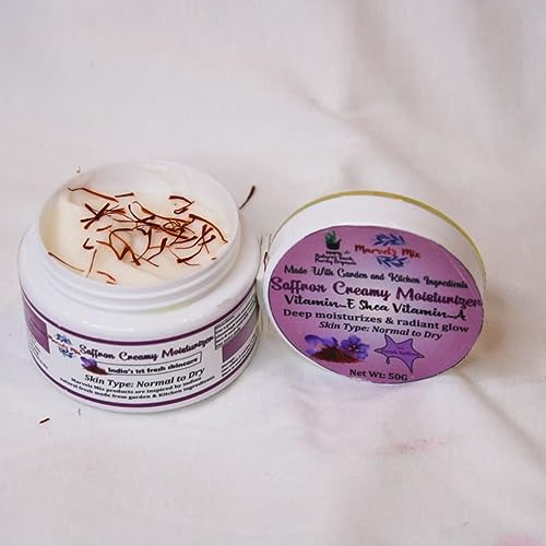 Marvels Mix Skin Lightening Saffron Creamy Moisturizer - 50g for Dry, Dull, Sensitive & Pigmented Skin | Anti-Wrinkle Treatment | Perfect for Daily Hydration & Night Care Routine