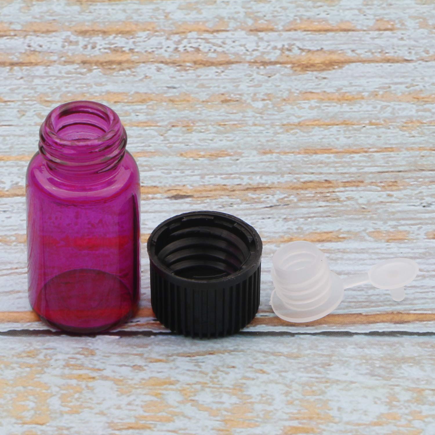 Kesell 20-Piece Mini Essential Oil Bottles Set - 3ml Empty Glass Vials with Orifice Reducers & Black Caps for Aromatherapy, DIY Blends, Travel Samples & Crafting