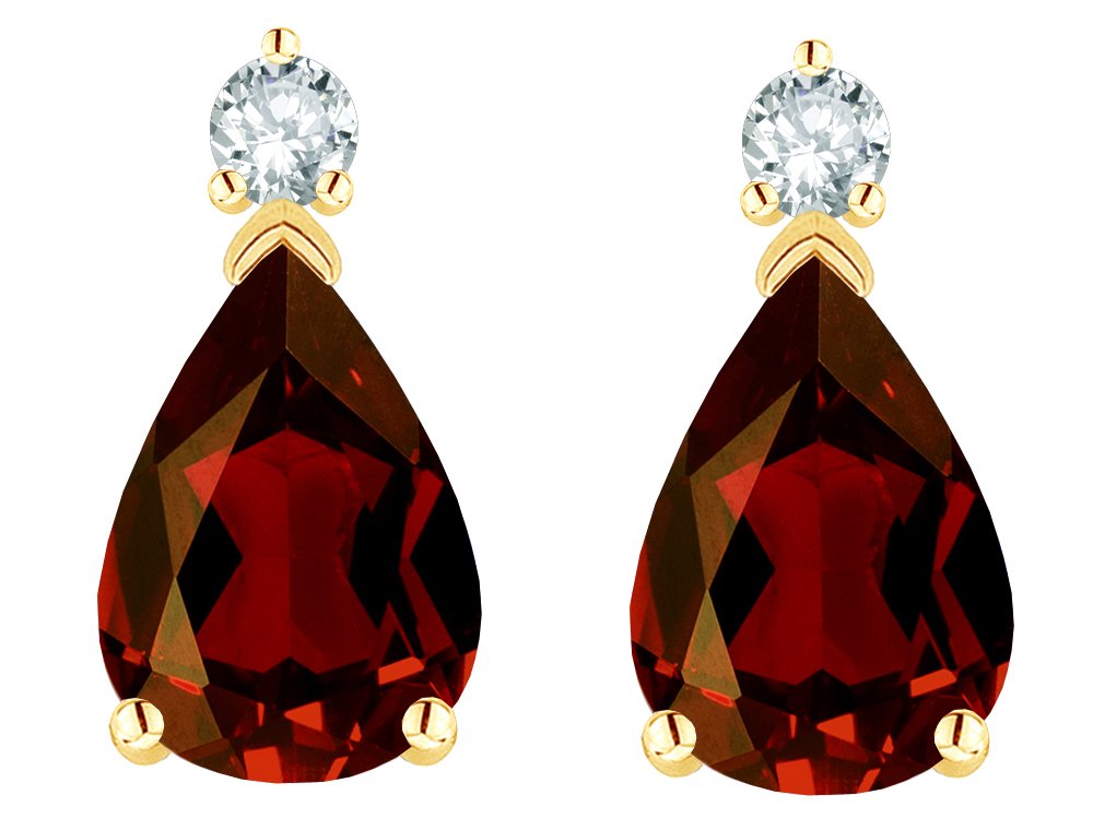 10K Solid Gold Pear-Shaped Drop Earrings – 8x6mm Classic Studs for Women – Perfect for Weddings, Parties & Everyday Elegance