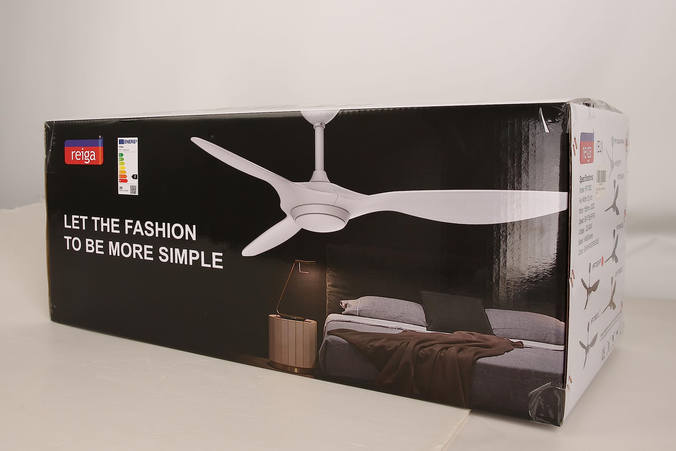 Reiga 52 Inch Smart Ceiling Fan with Light - ETL Certified, High CFM, Ultra Quiet DC Motor, Remote Control - Modern 3-Blade Design for Living Room, Bedroom, Farmhouse - Perfect for Home Cooling and Stylish Interior Decor