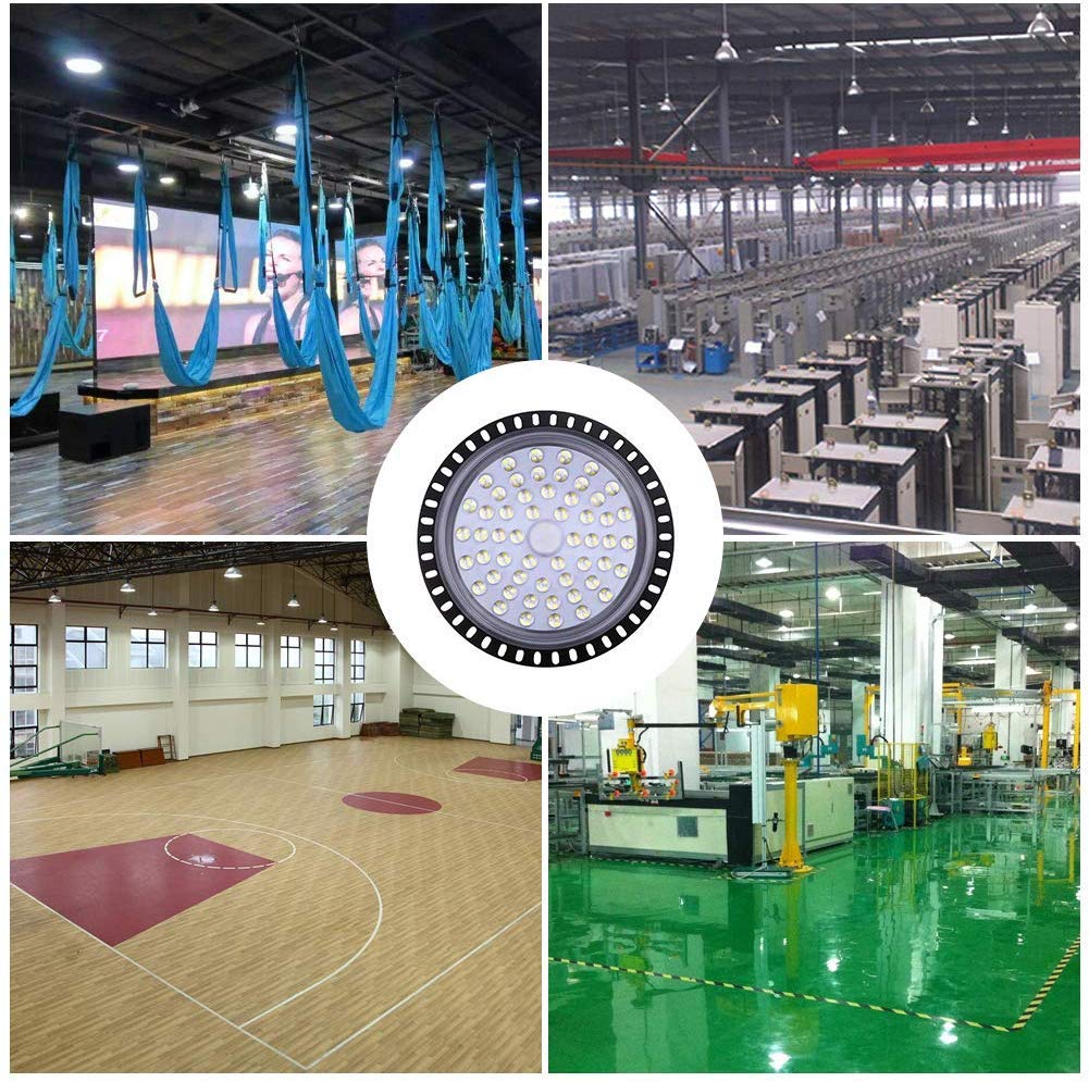 200W UFO LED High Bay Lights 20000LM, 6000K-6500K Daylight White Ultra Thin Shop Lighting for Warehouse, Garage, Barn, Workshop, Gym, Factory, Supermarket, Stadium