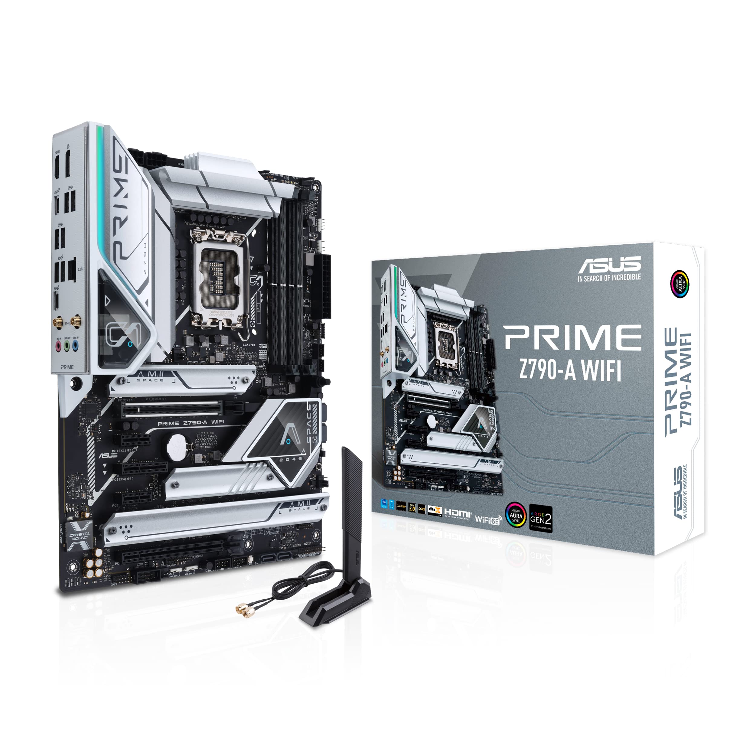 ASUS Prime Z790-A WiFi 6E ATX Motherboard - Intel LGA 1700 (14th/13th/12th Gen) | 16+1 DrMOS, PCIe 5.0, DDR5, 4x M.2 Slots, 2.5Gb LAN | Gaming PC, Workstation & Content Creation Builds