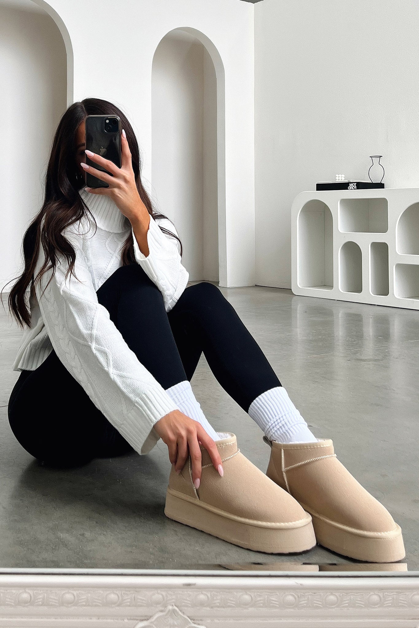 Eesha Women's Platform Boots Sand - Stylish Chunky Heel Ankle Boots for Fall & Winter | Comfortable & Fashionable for Casual Outfits, Parties & Work