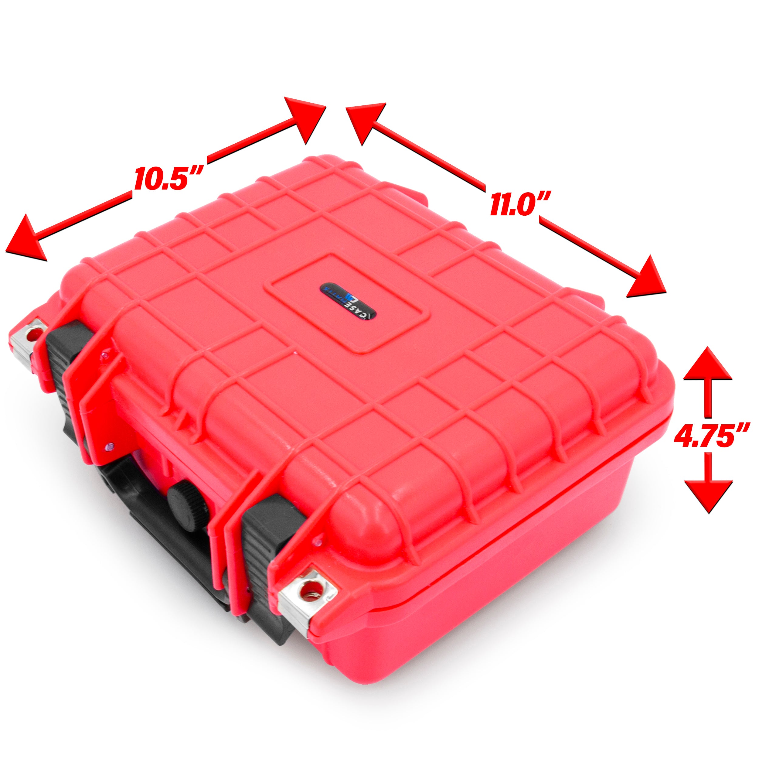 Premium CASEMATIX Waterproof Watch Travel Case - 8 Watch Roll Holder with Foam Display Tray - Fits 24mm to 56mm Watch Faces (Red) - Perfect for Travel, Storage & Watch Collection Organization