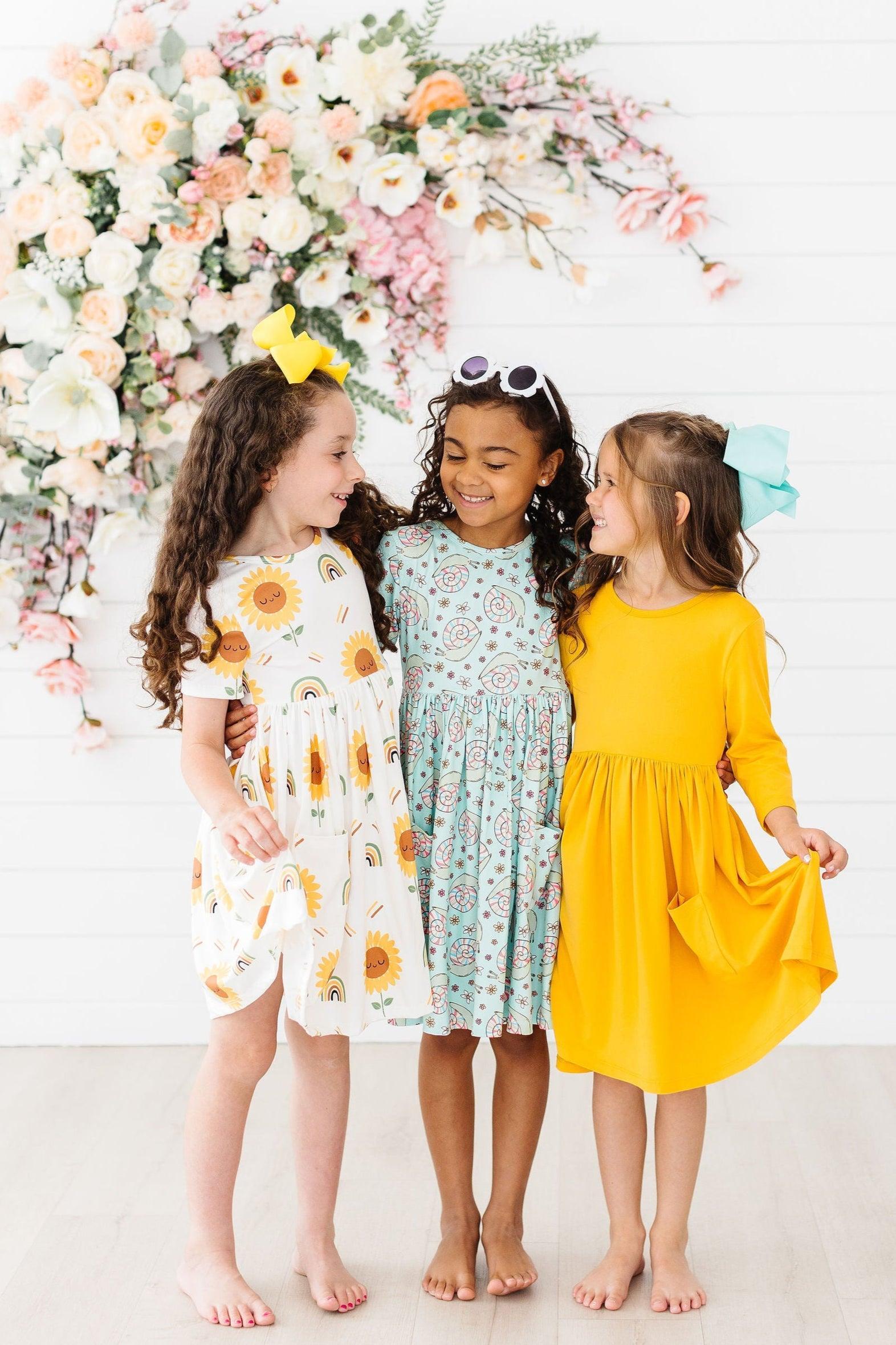 Spring Snails Women's Short Sleeve Pocket Twirl Dress - Flowy Summer Dress for Beach, Vacation & Casual Outings