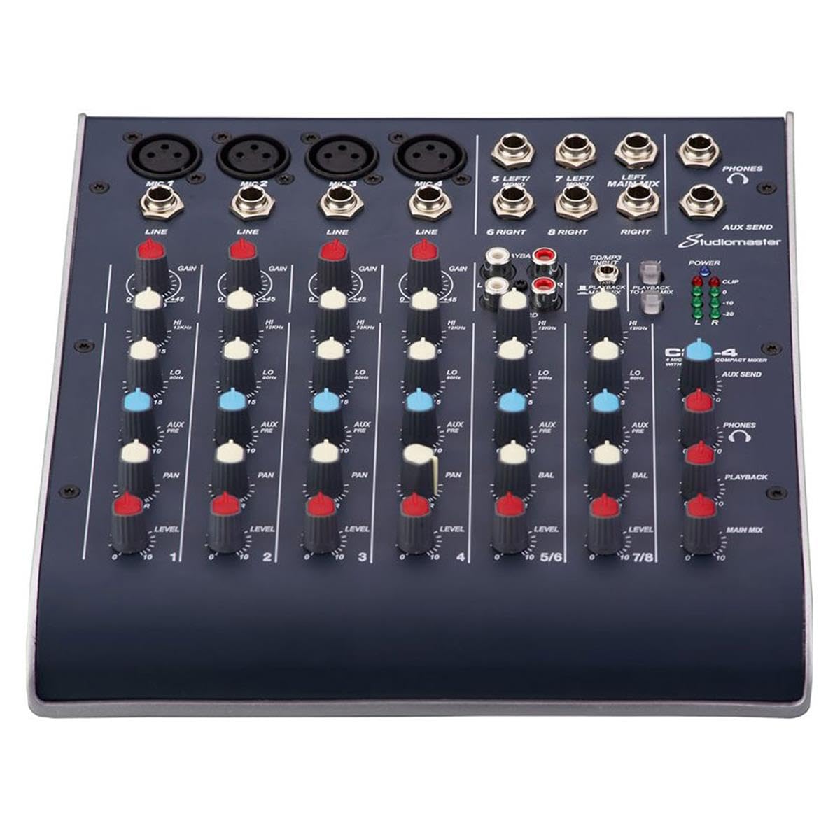 4-Channel USB Audio Mixer for Podcasting, Live Streaming & Music Recording - Compact & Portable Sound Mixer for Home Studio & DJ Setup