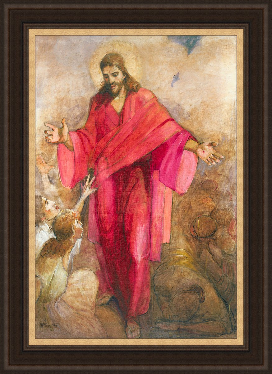 Large Christ in Red Robe Wall Art - Religious Home Decor for Living Room, Bedroom & Church