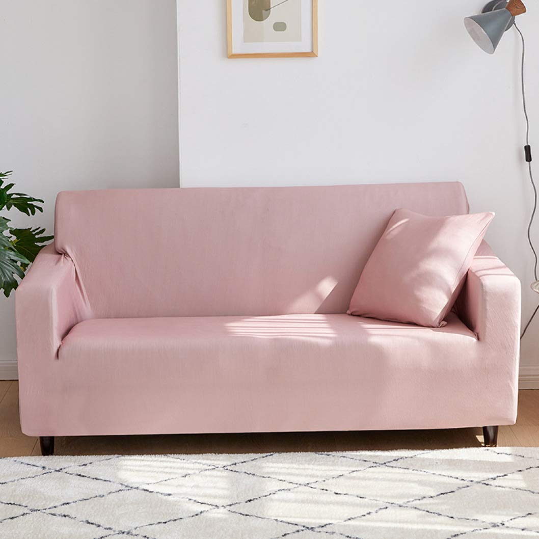YURASIKU Stretch Sofa Slipcover - Peach Couch Cover, Non-Slip, Anti-Dirty, Washable 4-Seater Armchair Protector for Living Room Furniture - Perfect for Home Decor, Pet Protection & Daily Use