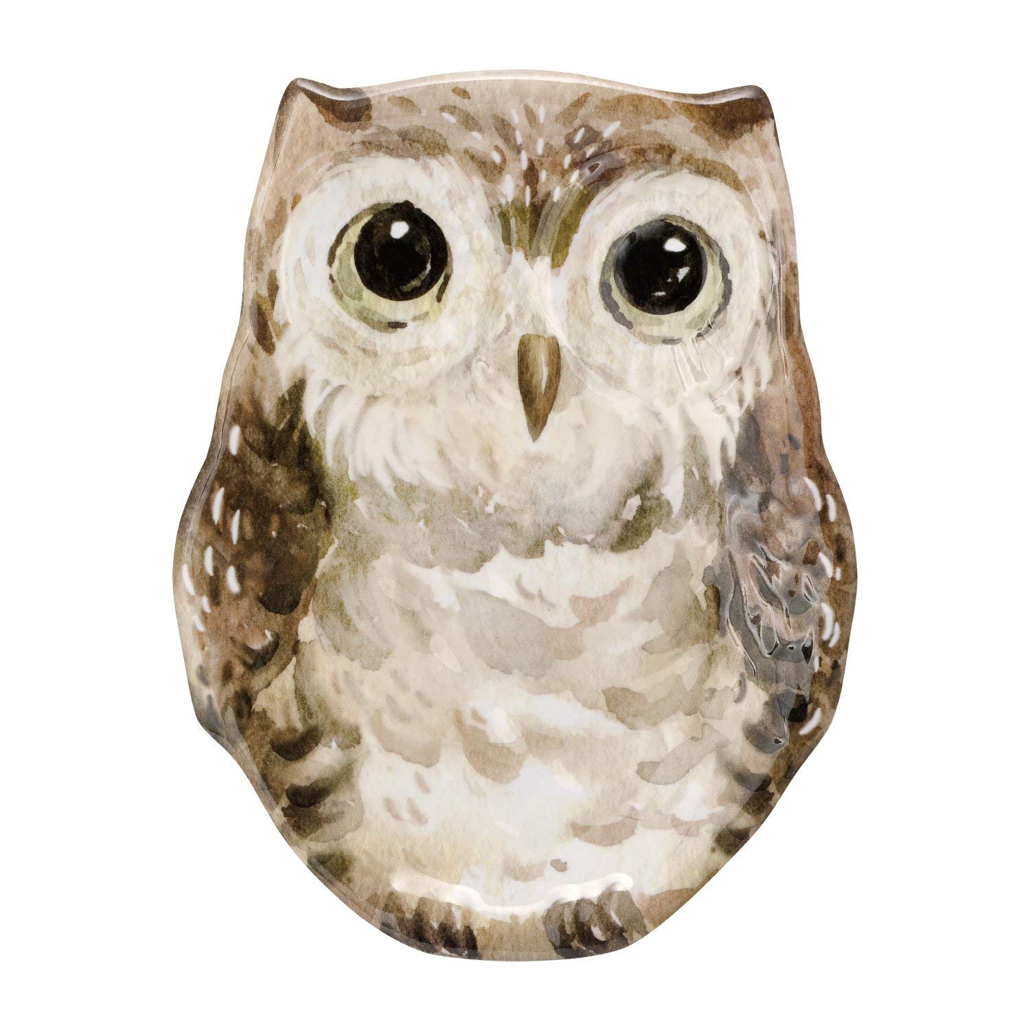 UPware 4-Piece 9 Inch Melamine Owl Decor Dinner Plates - Durable Salad & Dessert Plates for Kids, Party, Picnic & Home Decor (Owl Design)