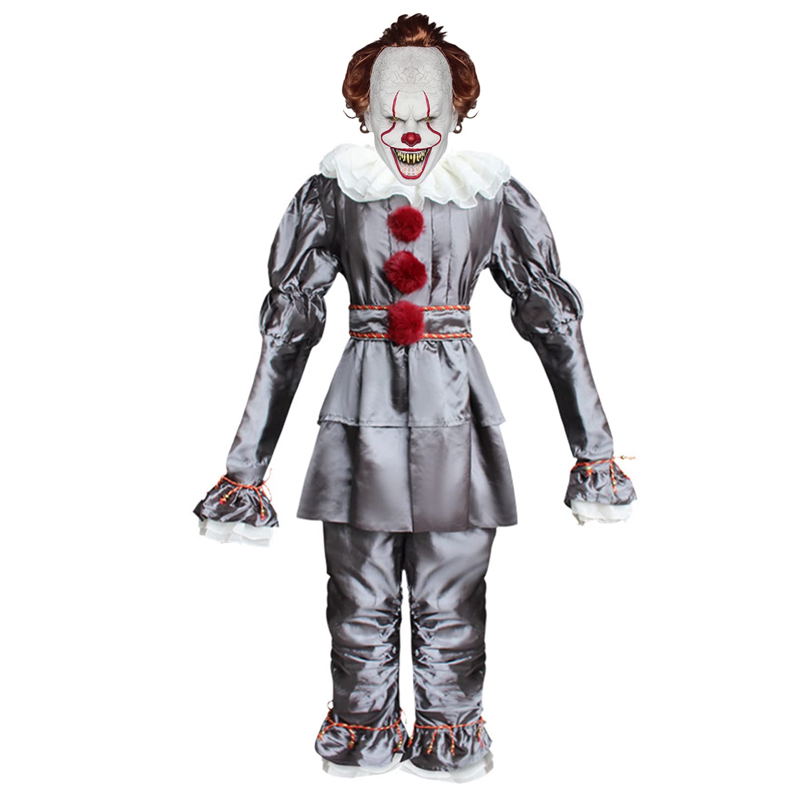Scary Clown Halloween Costume for Kids - Full Set with Creepy Mask | Perfect for Trick-or-Treating, Costume Parties & Haunted House Events