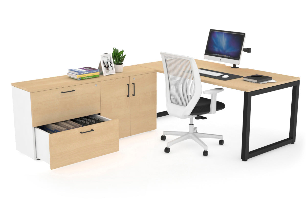 Quadro Loop Executive Office Chair - Black Frame with Cable Scallop [1600L x 800W] - Perfect for Home Office, Conference Rooms & Executive Workspaces