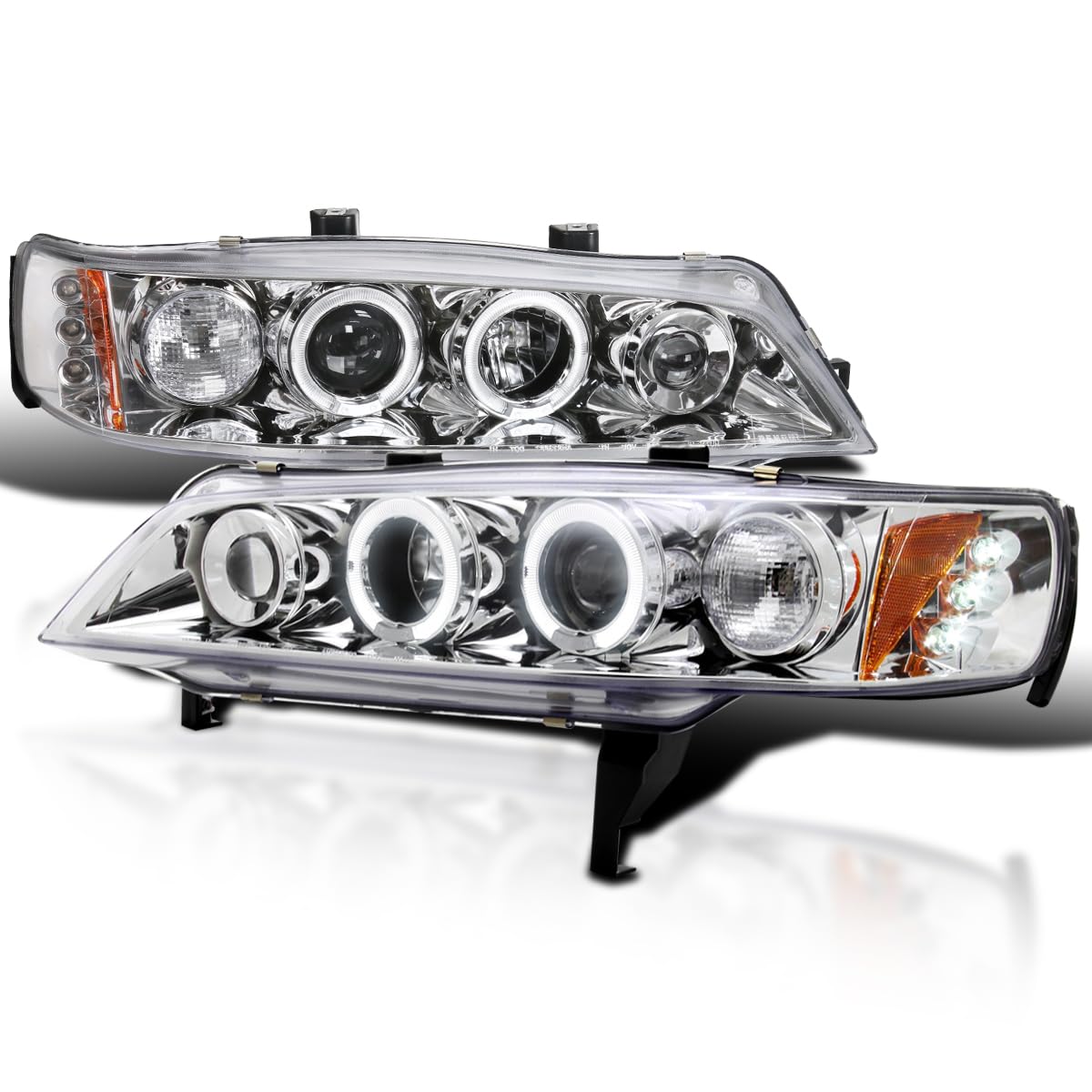 Spec-D LED Projector Headlights for 1994-1997 Honda Accord - Chrome Housing, Clear Lens (Pair) - Upgrade Your Ride