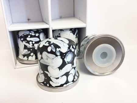 Premium Black and White Swirl Salt and Pepper Shaker Set - Elegant Dining Table Seasoning Duo for Home, Kitchen, and Restaurant Use