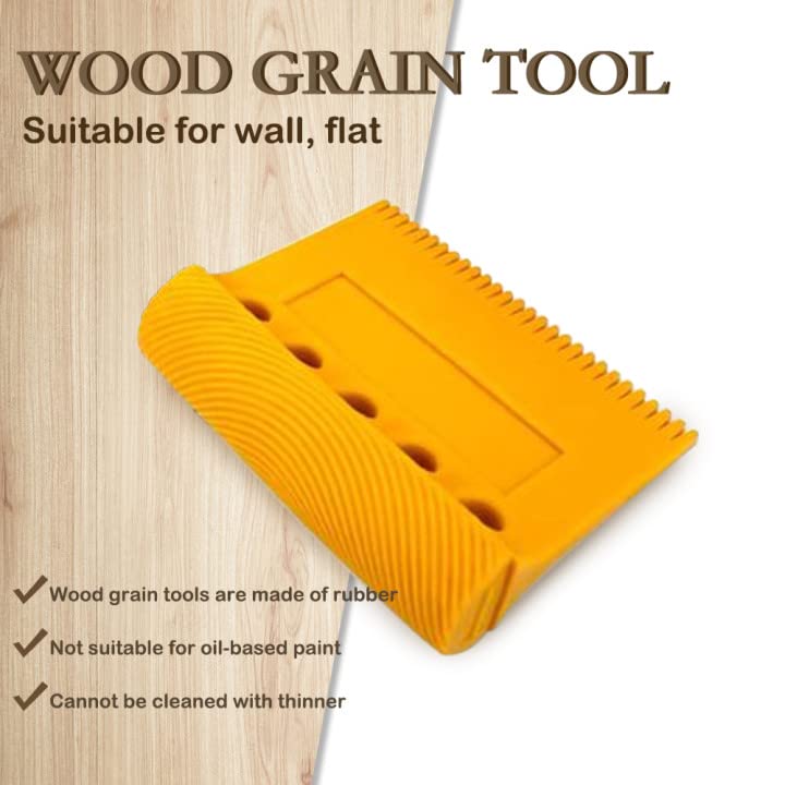 Utoolmart Wood Graining Painting Tool Set - 2 Pcs Yellow Rubber DIY Art Paint Rollers for Wall Decoration & Faux Wood Finishing | Perfect for Home Improvement, Furniture Restoration, and Creative Craft Projects