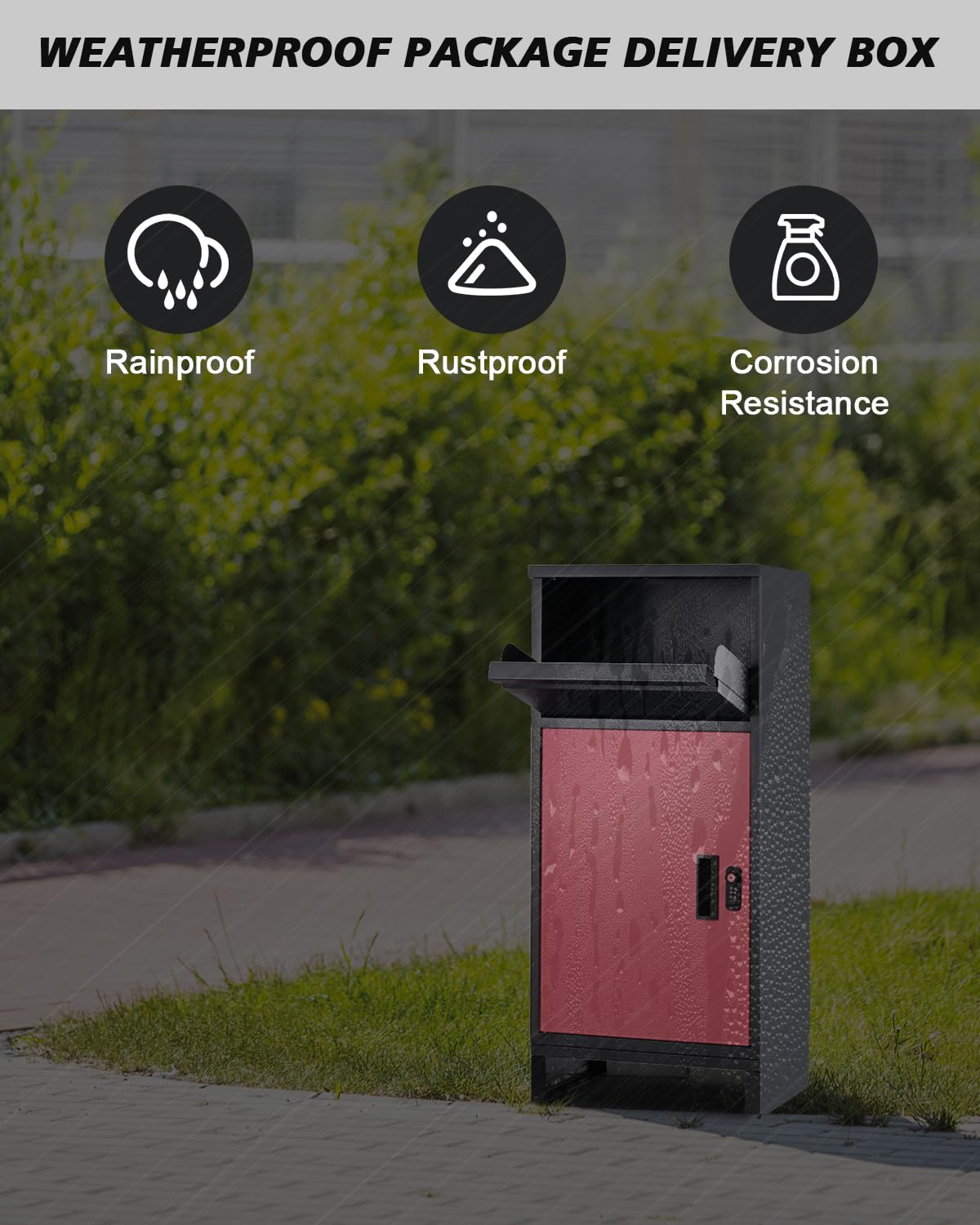 Secure Anti-Theft Waterproof Outdoor Package Delivery Box - Large Lockable Parcel Drop Box for Porch & Curbside | Perfect for Home, Apartment & Business Deliveries