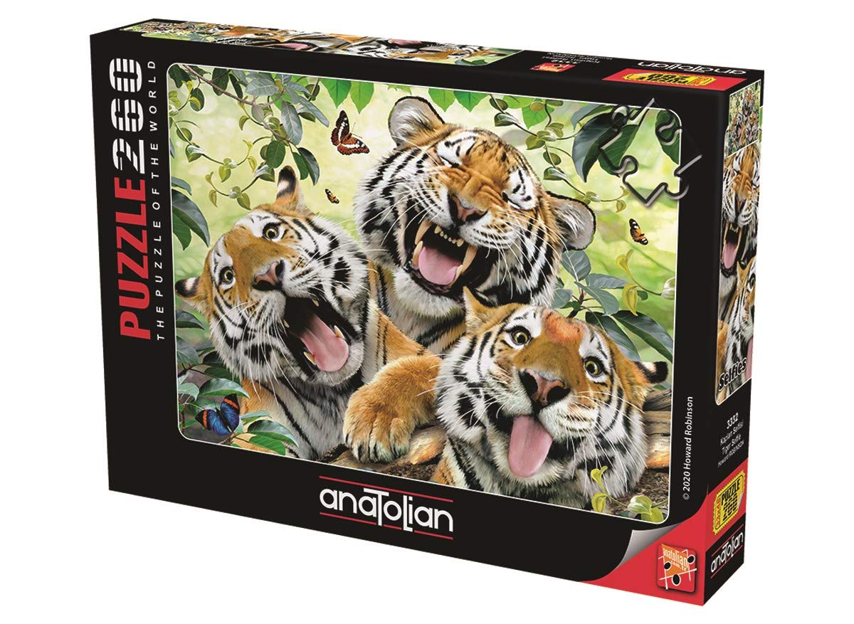 Anatolian Puzzle - Tiger Selfie 260 Piece Jigsaw Puzzle #3332 - Perfect for Family Game Night, Educational Toy & Home Decor Gift