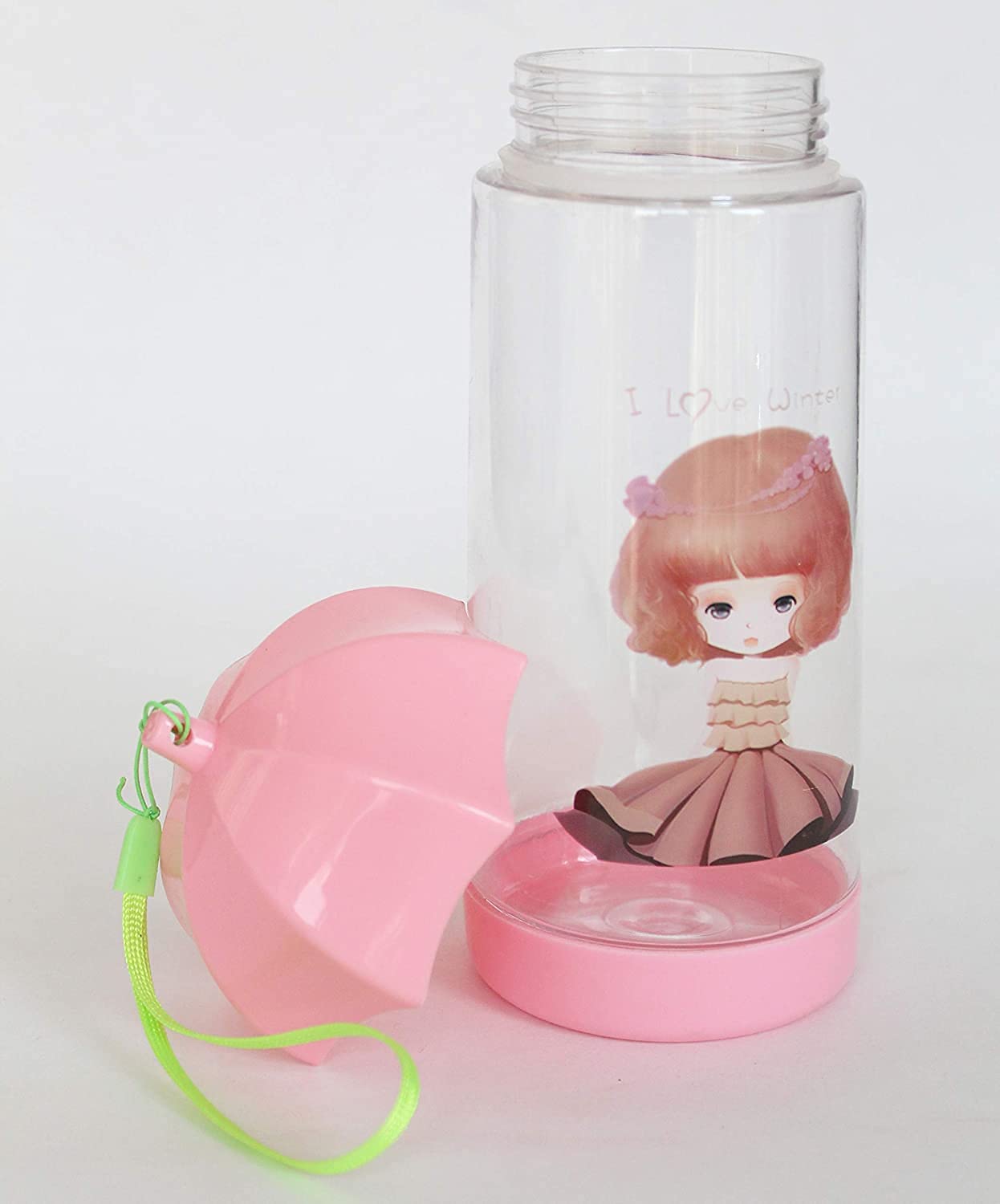 BPA-Free Plastic Water Bottle for Kids - 400ml Pink Tied Ribbons Design | Reusable School, Picnic & Birthday Party Gift for Boys and Girls | Ideal for Daily Hydration, Outdoor Activities & Party Favors