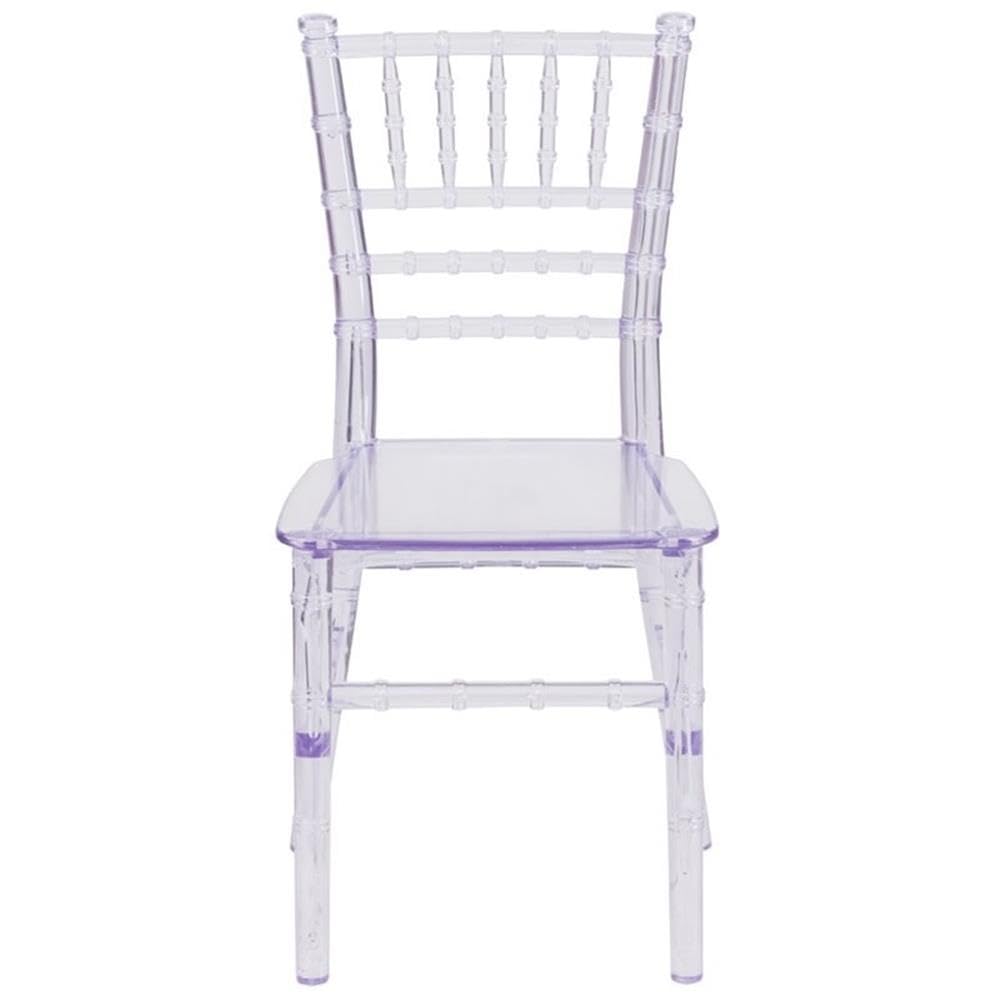 BOWERY HILL 12.5-Inch Clear Transparent Resin Kids Chiavari Chair - Modern Children's Seating for Birthday Parties, Weddings & Home Decor