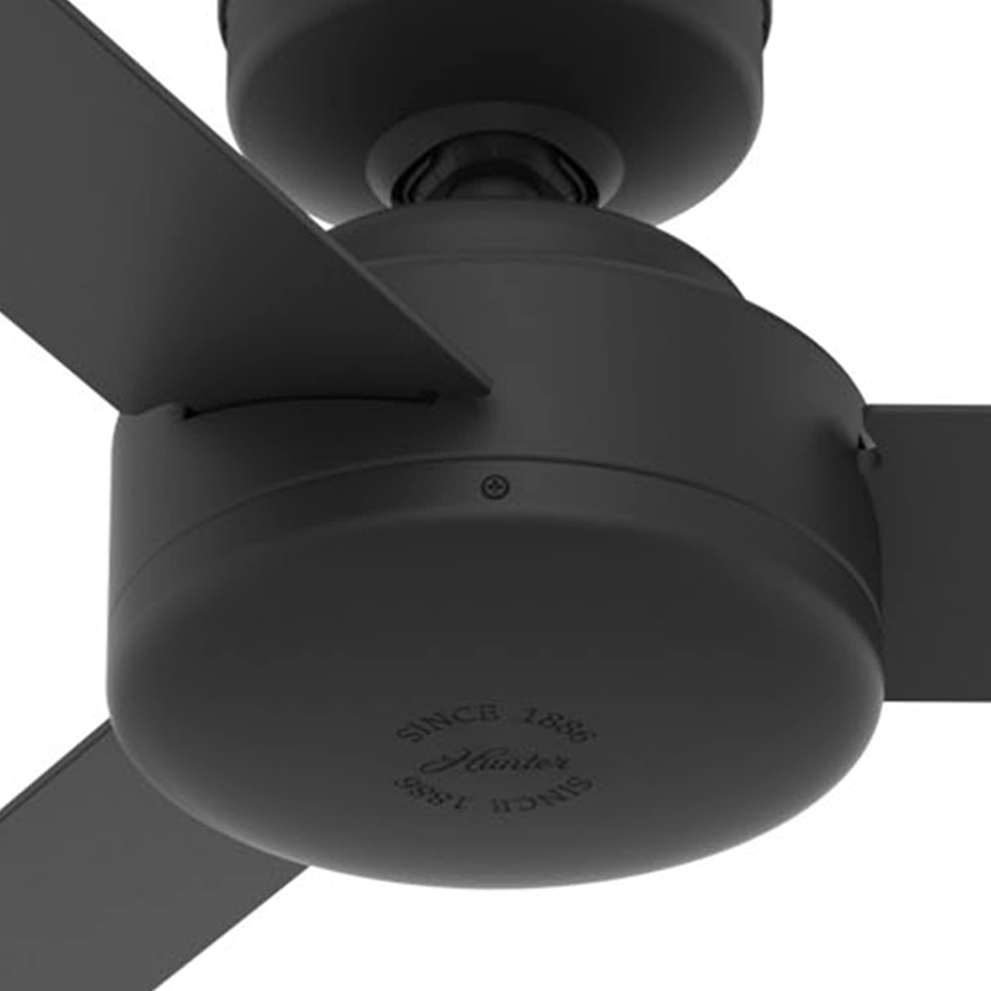 Hunter Fan 52 Inch Modern Matte Black Ceiling Fan with 3 Blades - Indoor Use, Quiet Operation, Energy Efficient (Renewed) - Perfect for Living Room, Bedroom, or Office Cooling