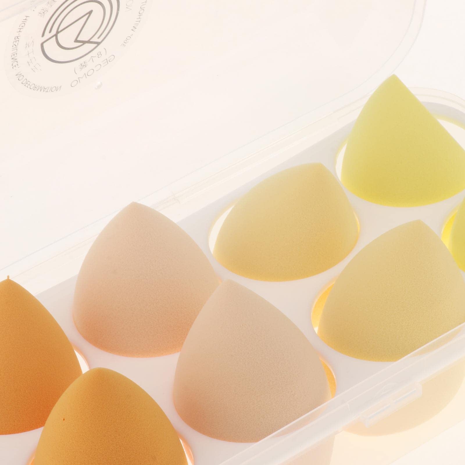 8-Piece Beauty Makeup Sponge Set - Soft Blender Sponges for Foundation, Concealer & Powder - Cheese & Mango Shape - Perfect for Professional Makeup Application & Travel
