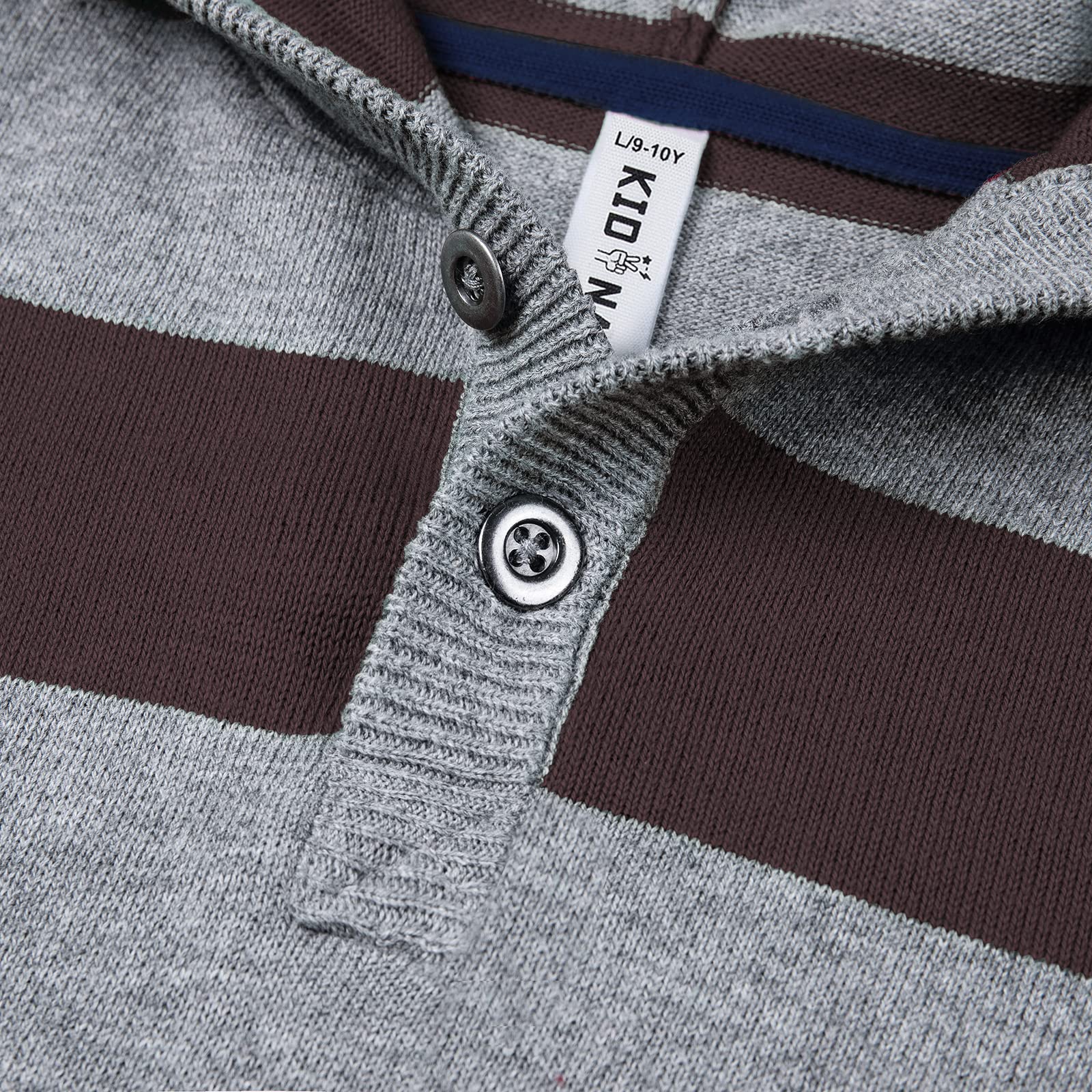 **Boys' Cotton Striped Hoodie - 100% Soft Knit Pullover Sweater for Kids & Toddlers - Cozy Winter Wear for School & Play**