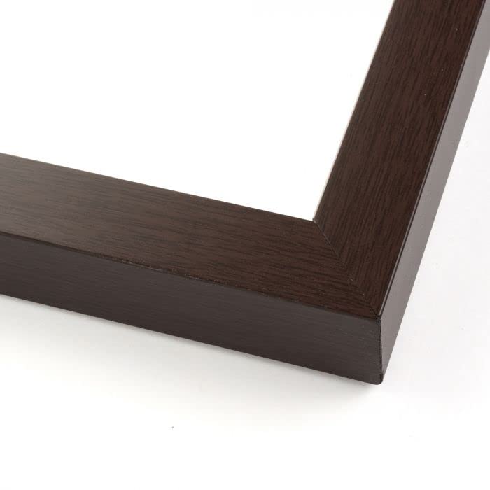 Dark Brown 13x34 Wood Shadow Box Display Frame with Black Acid-Free Backing & UV Protective Acrylic - 3/4