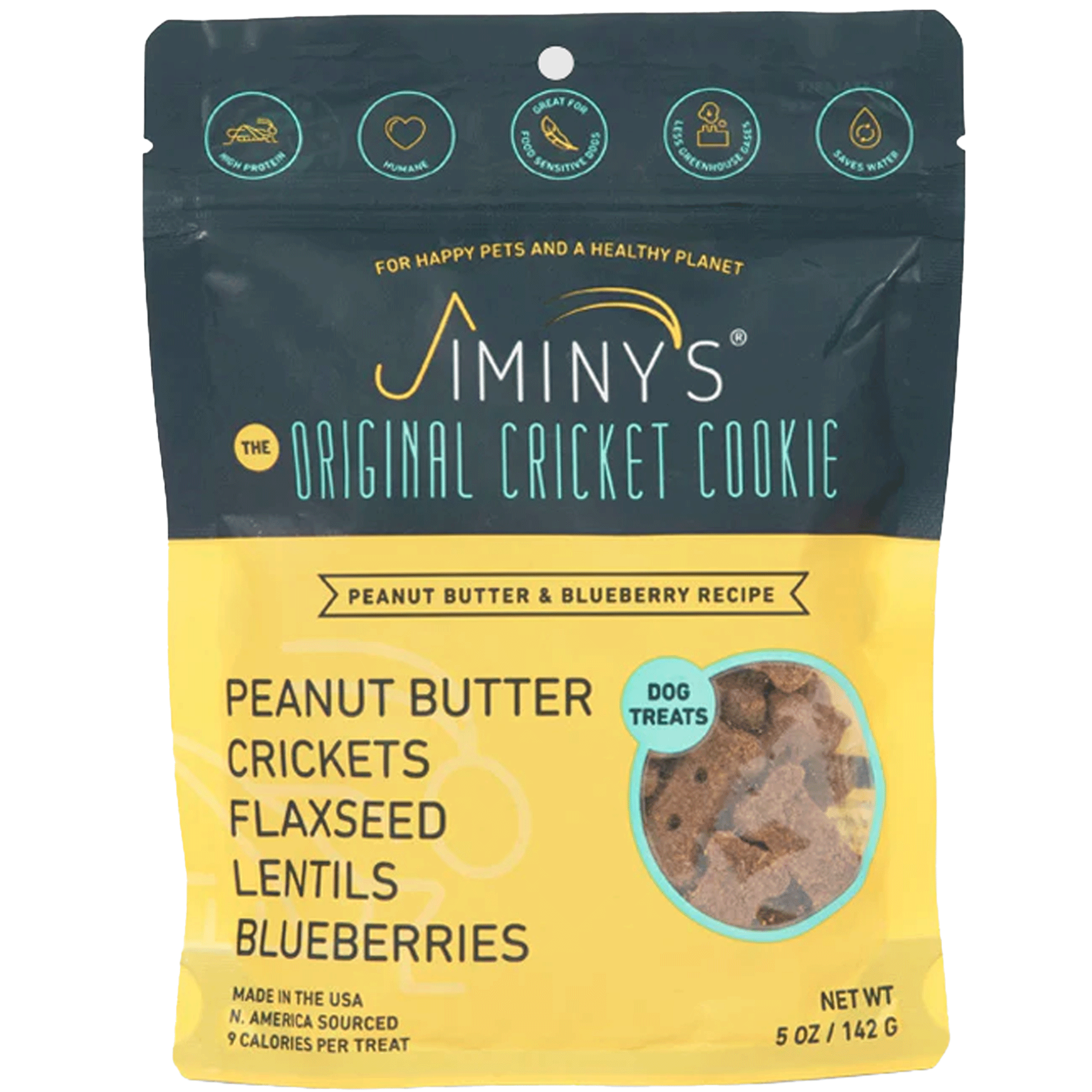 Jiminy's Peanut Butter & Banana Cricket Protein Dog Treats - High Protein, All-Natural Dog Snacks for Training, Rewards & Digestive Health