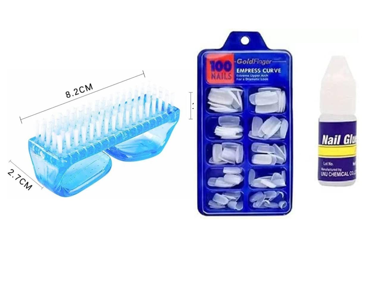 AJORA Nail Art Kit - Artificial Nails, Nail Glue & Dusting Brush Set for Professional Salon & DIY Manicures at Home | Perfect for Acrylic Nail Extensions, French Tips & Nail Art Designs