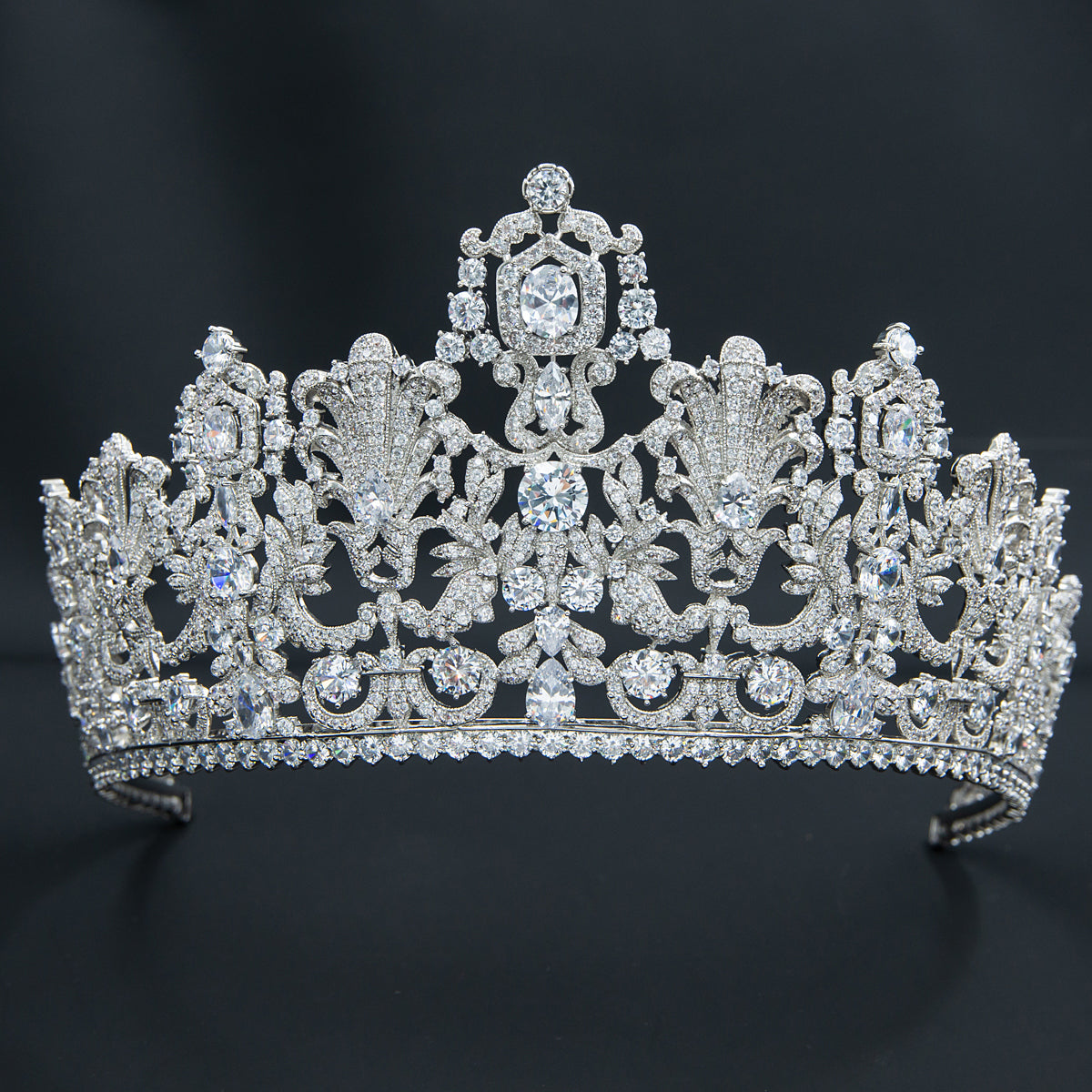 8.5CM Zirconia Luxembourg Replica Tiara for Wedding | Crystal Princess Crown Headpiece HG026M | Bridal Accessories, Prom, Pageant, Cosplay