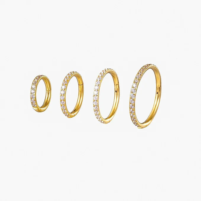 16G Titanium CZ Edge Seamless Hoop Ring | Hypoallergenic Body Jewelry for Cartilage, Helix & Tragus Piercings | Perfect for Everyday Wear & Special Occasions