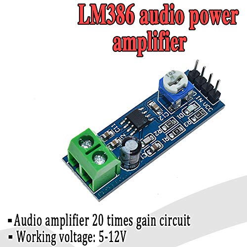 6pcs LM386 Audio Power Amplifier Module - 200x Gain Mini Mono Amp Board with 10K Adjustable Resistance (5V-12V Input) - Perfect for DIY Guitar Amps, Portable Speakers & Electronics Projects