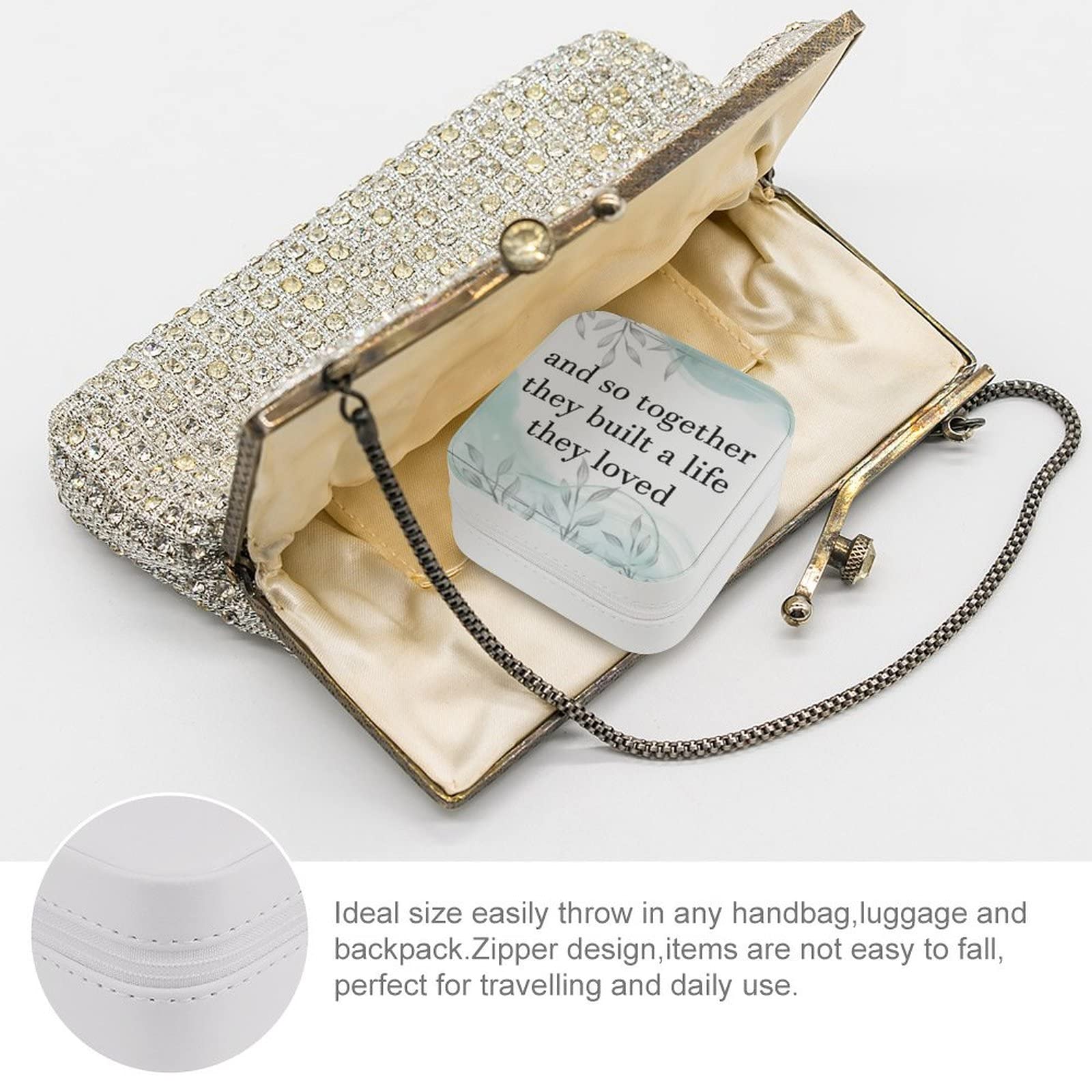 Elegant PU Jewelry Box - Portable Travel Case for Rings, Earrings, Necklaces & Bracelets | Compact Organizer & Display Storage Holder | Perfect for Travel, Gifts & Home Decor