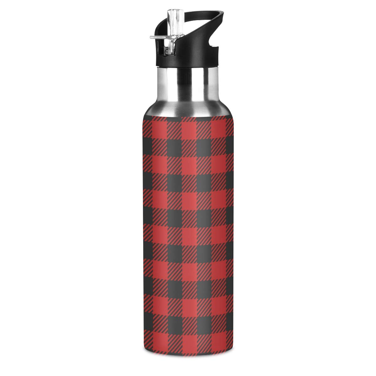 Moudou 20 oz Stainless Steel Water Bottle with Straw Lid - Double Wall Vacuum Insulated, Leakproof & BPA Free - Perfect for Gym, Hiking, Travel & Outdoor Activities