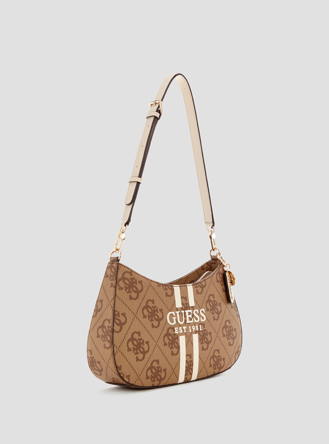 Noelle Brown Leather Shoulder Bag with Logo - Stylish Crossbody Purse for Women, Perfect for Work, Travel & Everyday Use