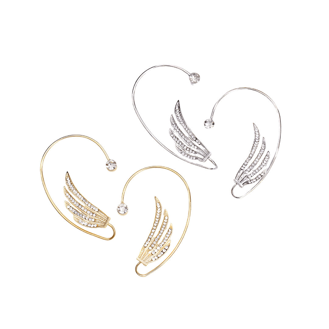 No-Piercing Phoenix Wings Diamond Ear Cuff Ear Crawler for Women - Elegant Clip-On Earrings for Parties & Special Occasions | EC1024
