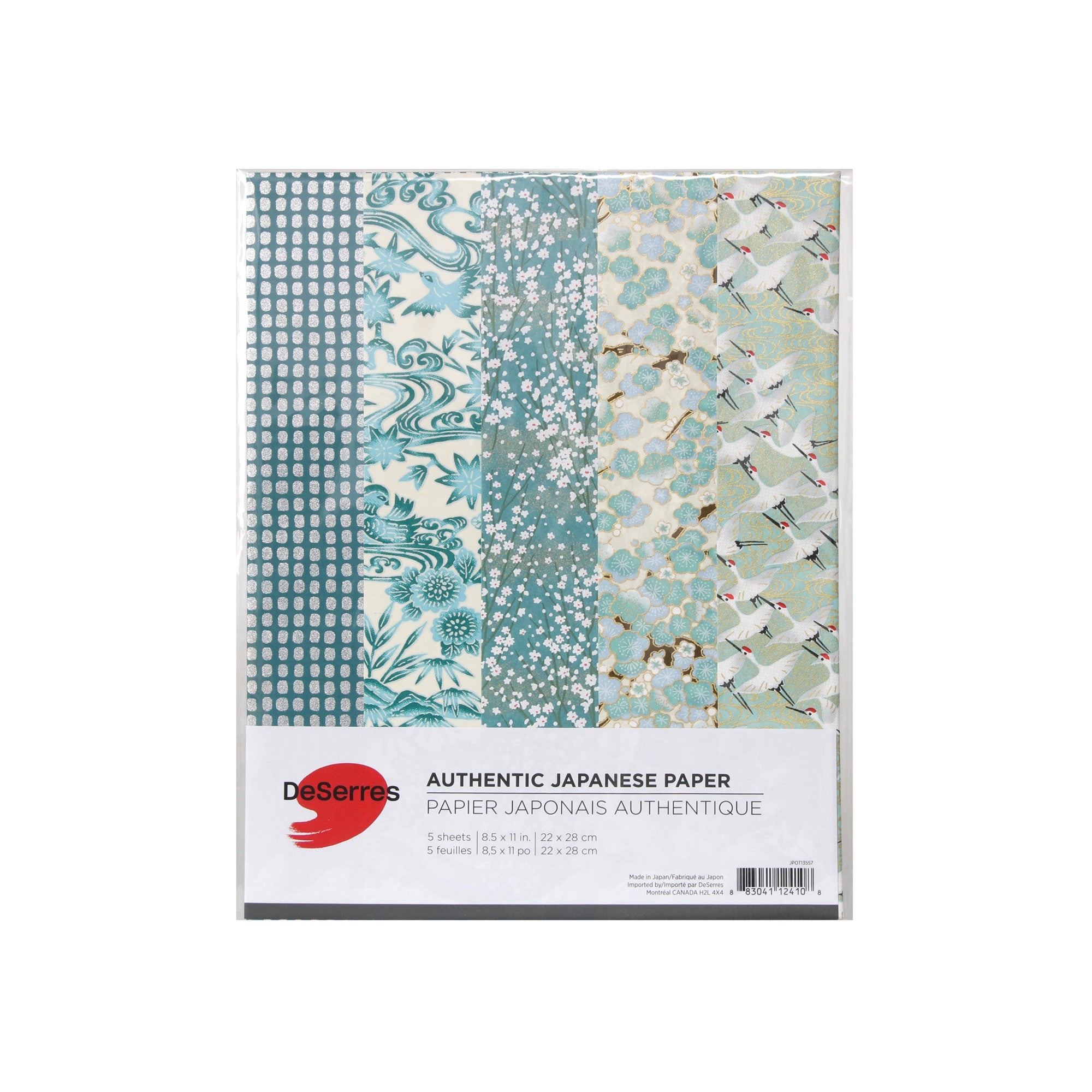 5-Sheet Authentic Japanese Washi Paper Pack - Premium Mixed Colors for Scrapbooking, Origami & DIY Crafts | Perfect for Gift Wrapping, Calligraphy & Home Decor