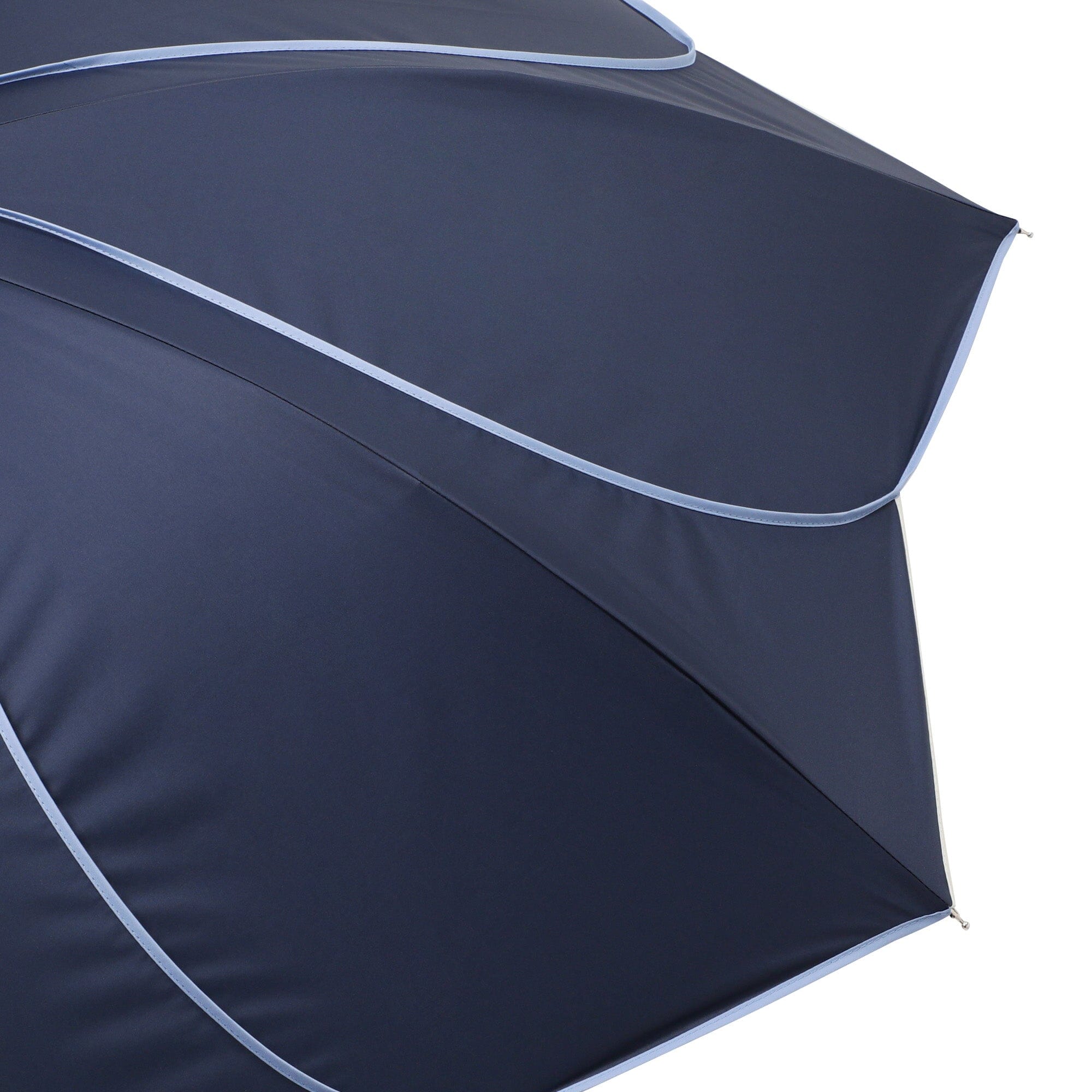 Bicolor Piping Long Umbrella 58Cm Navy - UV Protection & Waterproof for Sunny & Rainy Days - Perfect for Outdoor Activities, Commuting, and Travel
