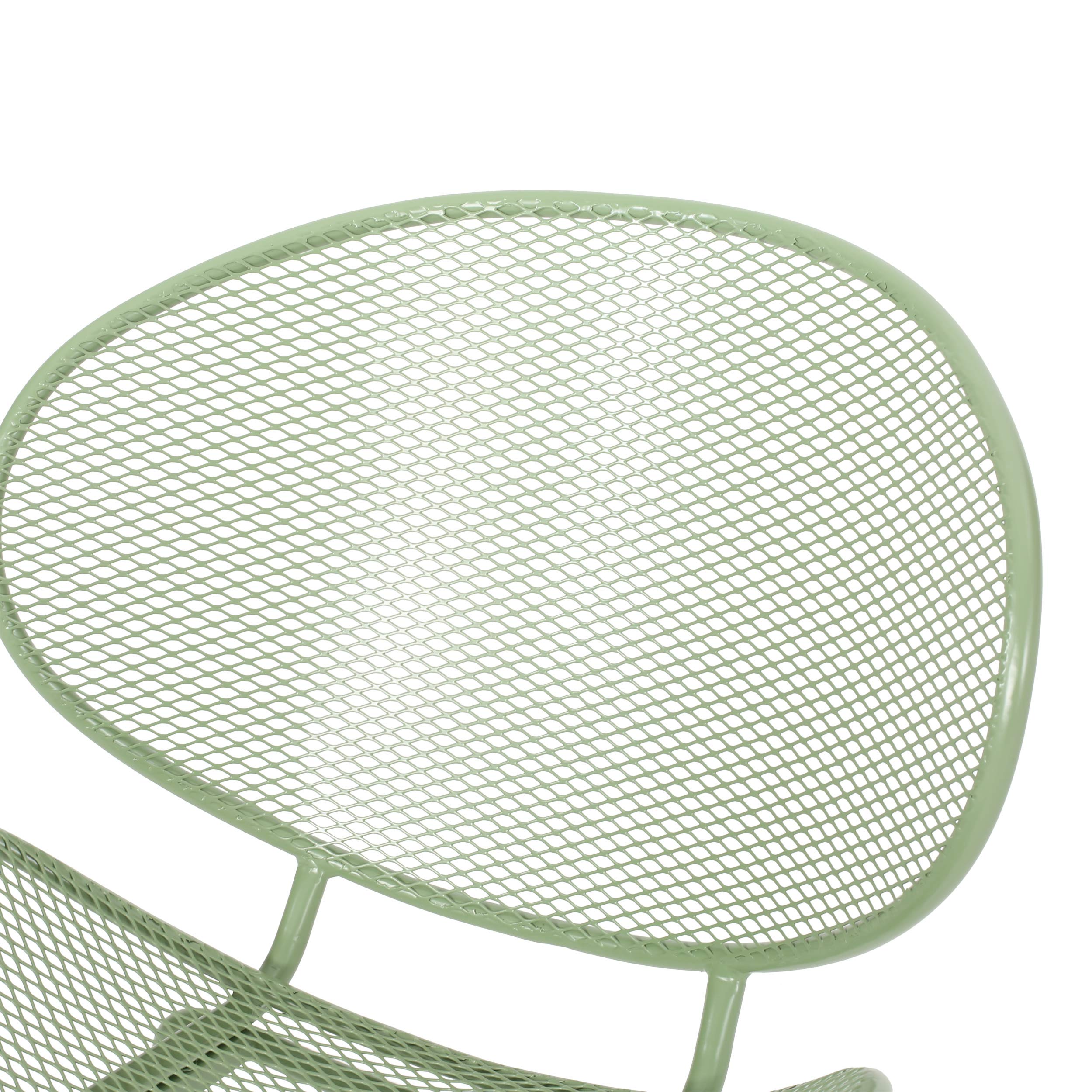 GDF Studio Outdoor Dining Chairs (Set of 2) - Matte Green Patio Furniture for Garden, Backyard, Poolside & Balcony Use