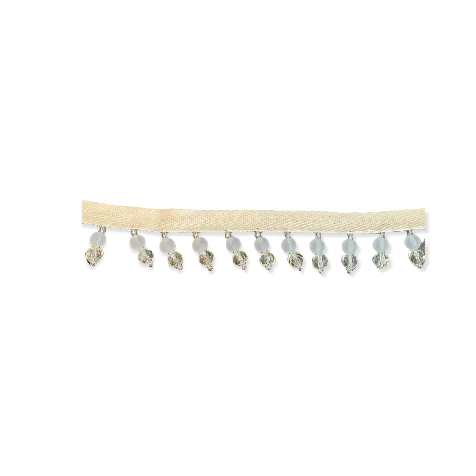 Ivory Bead Trim - Elegant Beaded Decorative Trim for DIY Crafts, Wedding Decor, and Home Accessories | Perfect for Sewing, Scrapbooking, and Costume Design