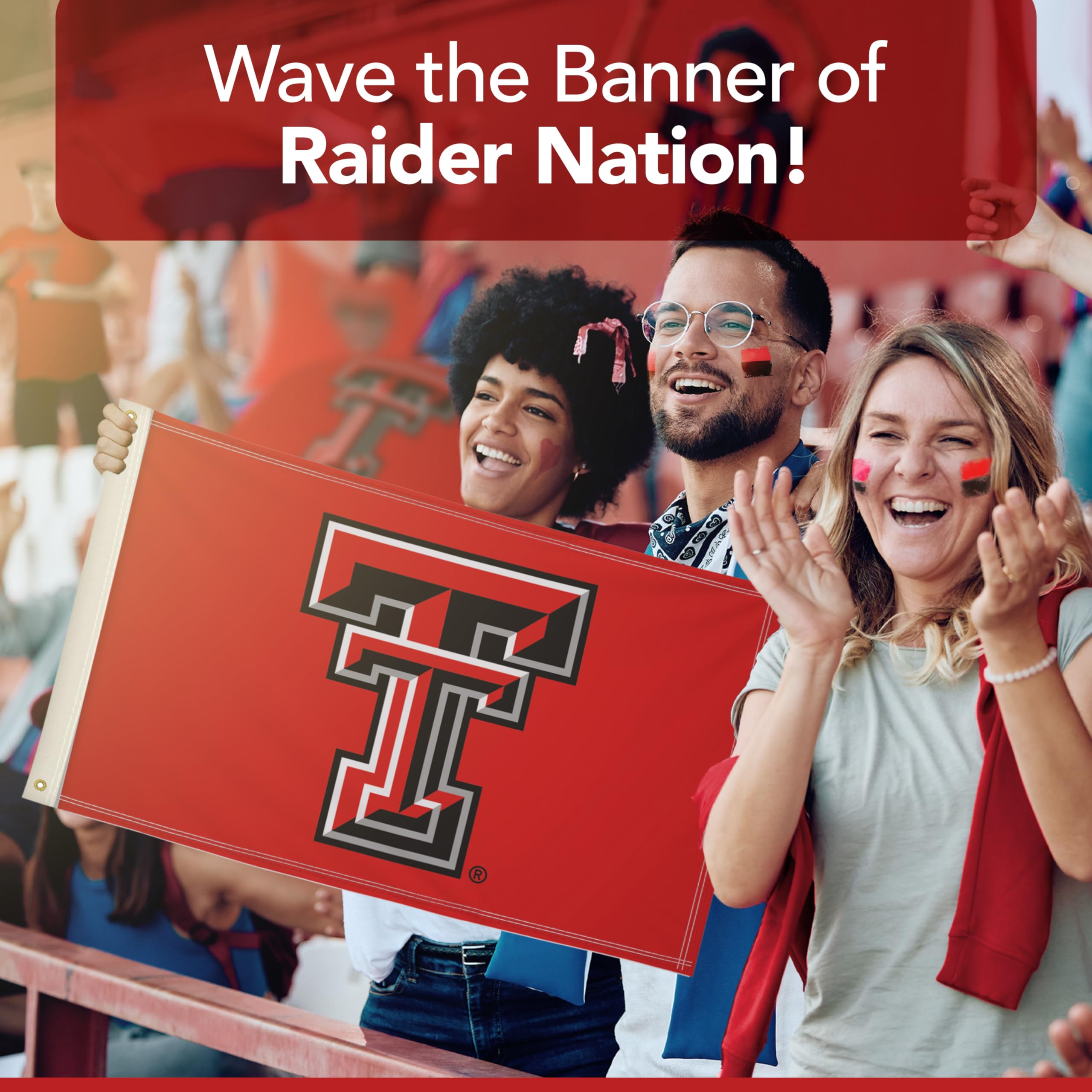 Texas Tech Red Raiders 2' x 3' NCAA Licensed College Sports Flag - Durable Nylon Banner for Game Day, Tailgating & Home Decor (Red, Black, White) - Perfect for Football Season, Dorm Room & Fan Showcase