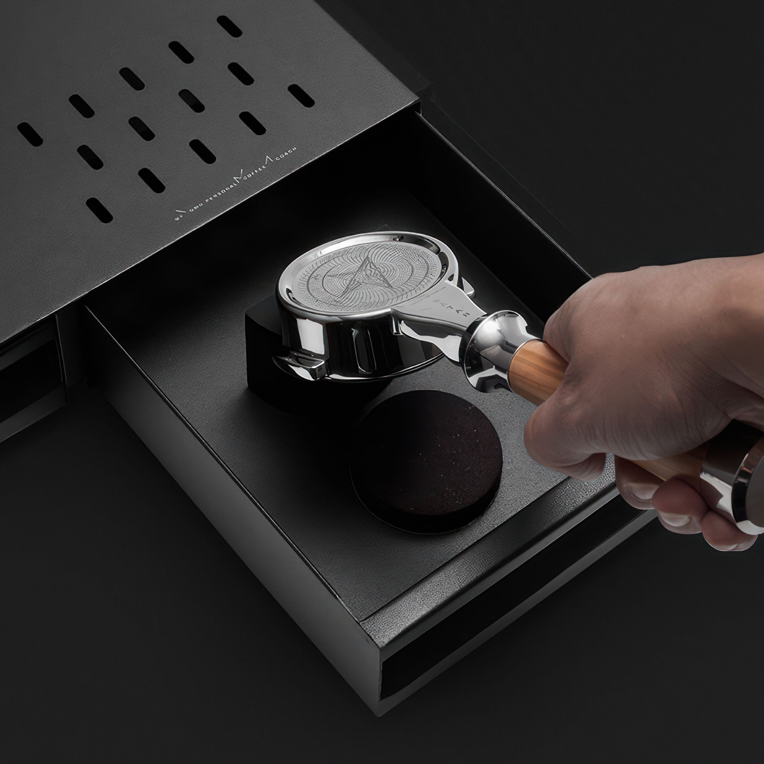 Professional Barista Double Knock Box Drawer - Espresso Grounds Knockout Container for Coffee Shops & Home Brewing | Compact & Durable Coffee Accessory for Baristas & Enthusiasts