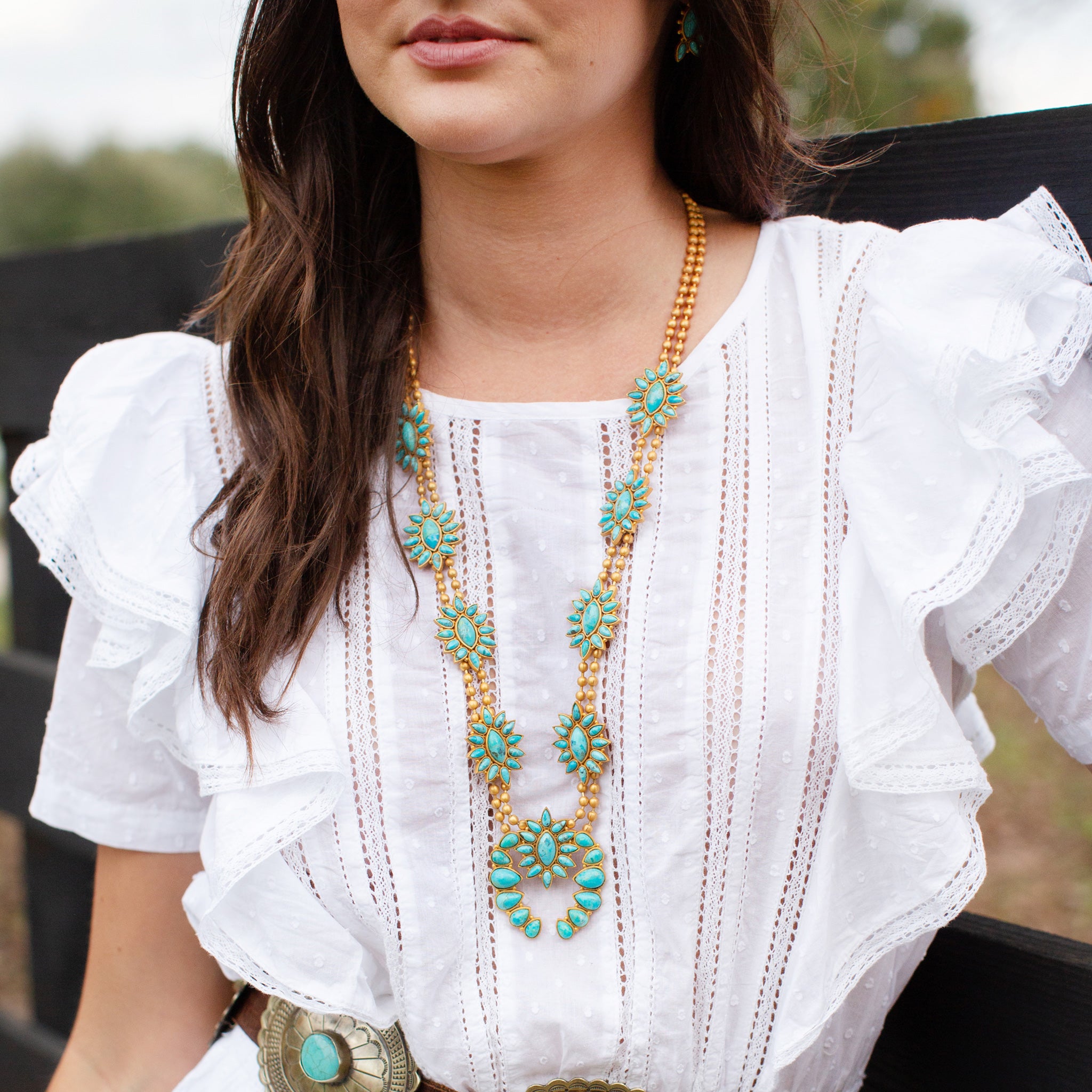 Authentic Desert Squash Blossom Necklace - Handmade Sterling Silver Turquoise Jewelry for Women | Perfect for Boho Fashion, Western Style & Special Occasions
