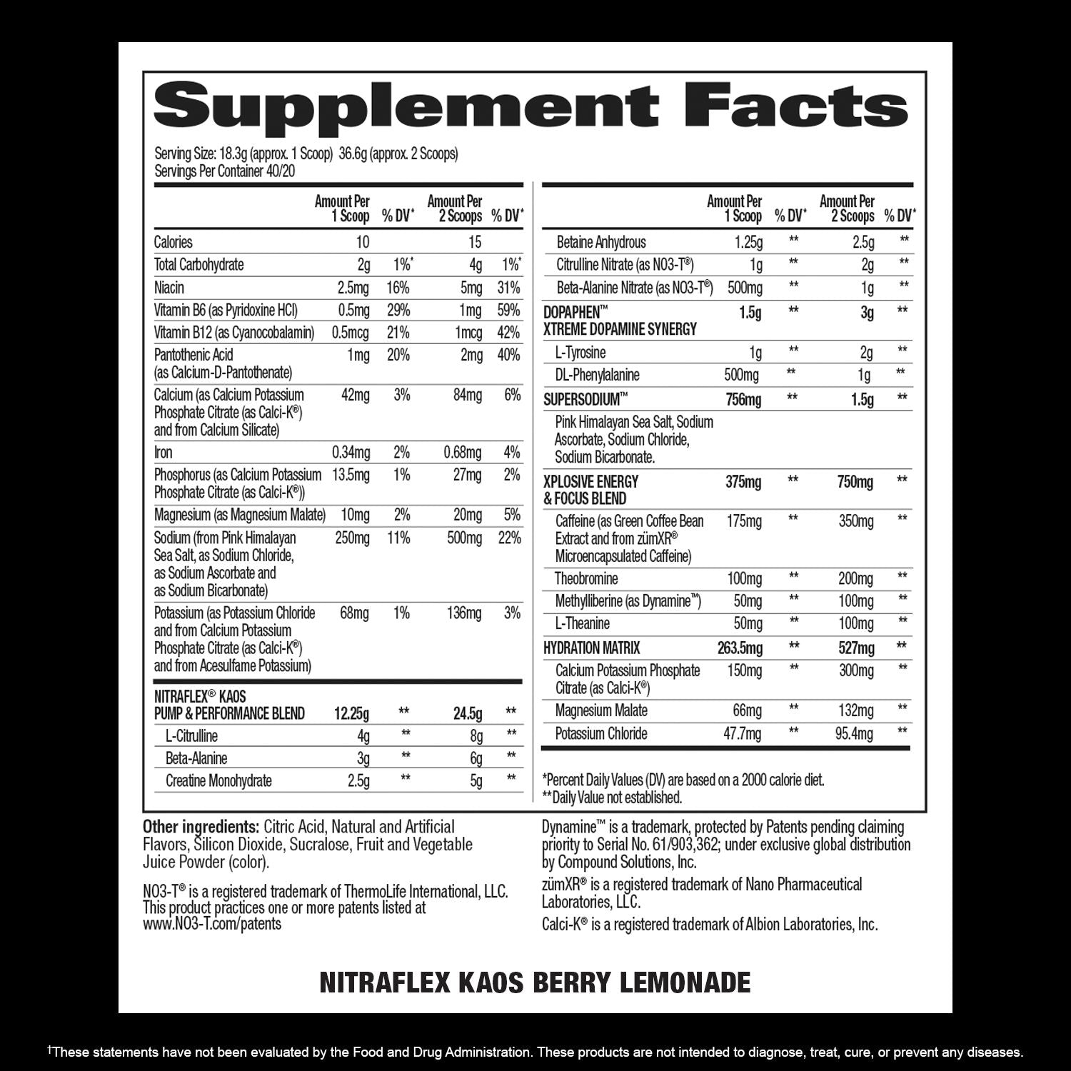 GAT Sport Nitraflex KAOS Pre-Workout Supplement for Energy, Focus & Pumps – Best for Gym, Bodybuilding & Fitness Training